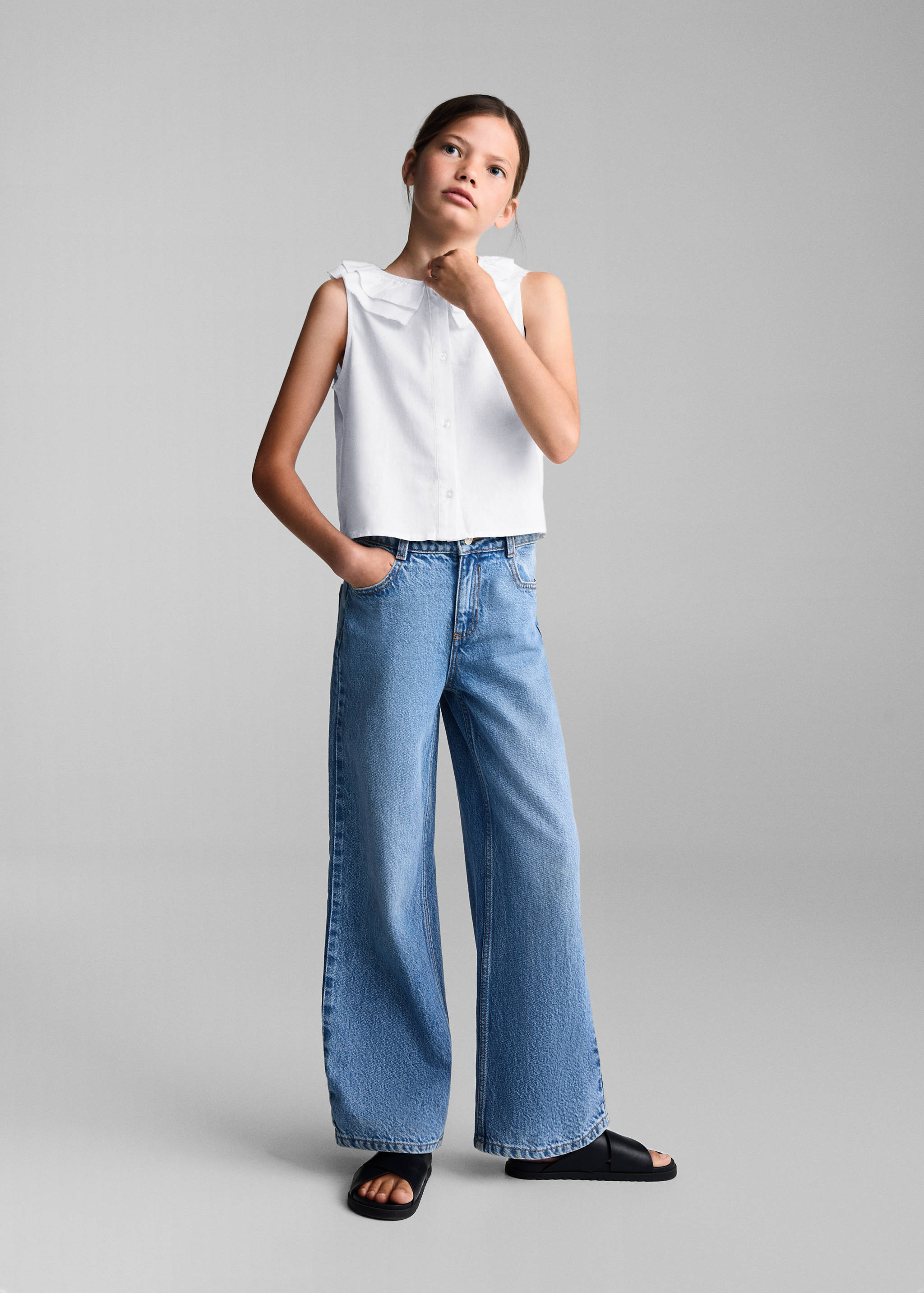 Blouse lin à boutons - Plan général