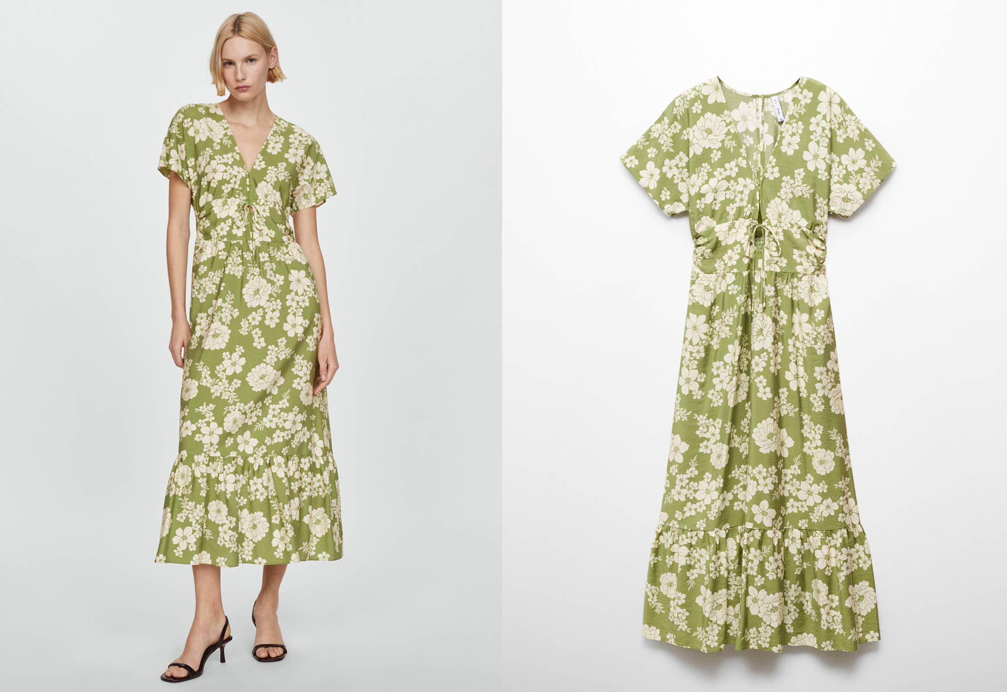 Printed cut-out detail dress - Panoramic plane
