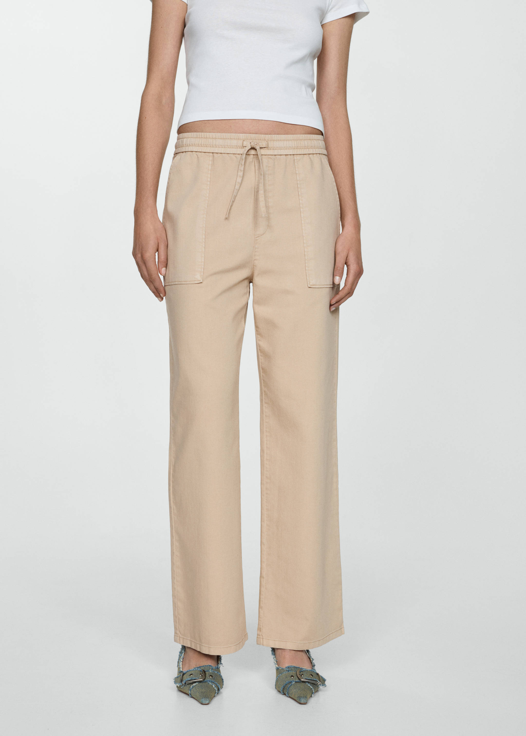 Straight-fit jeans with elastic waist - Medium plane