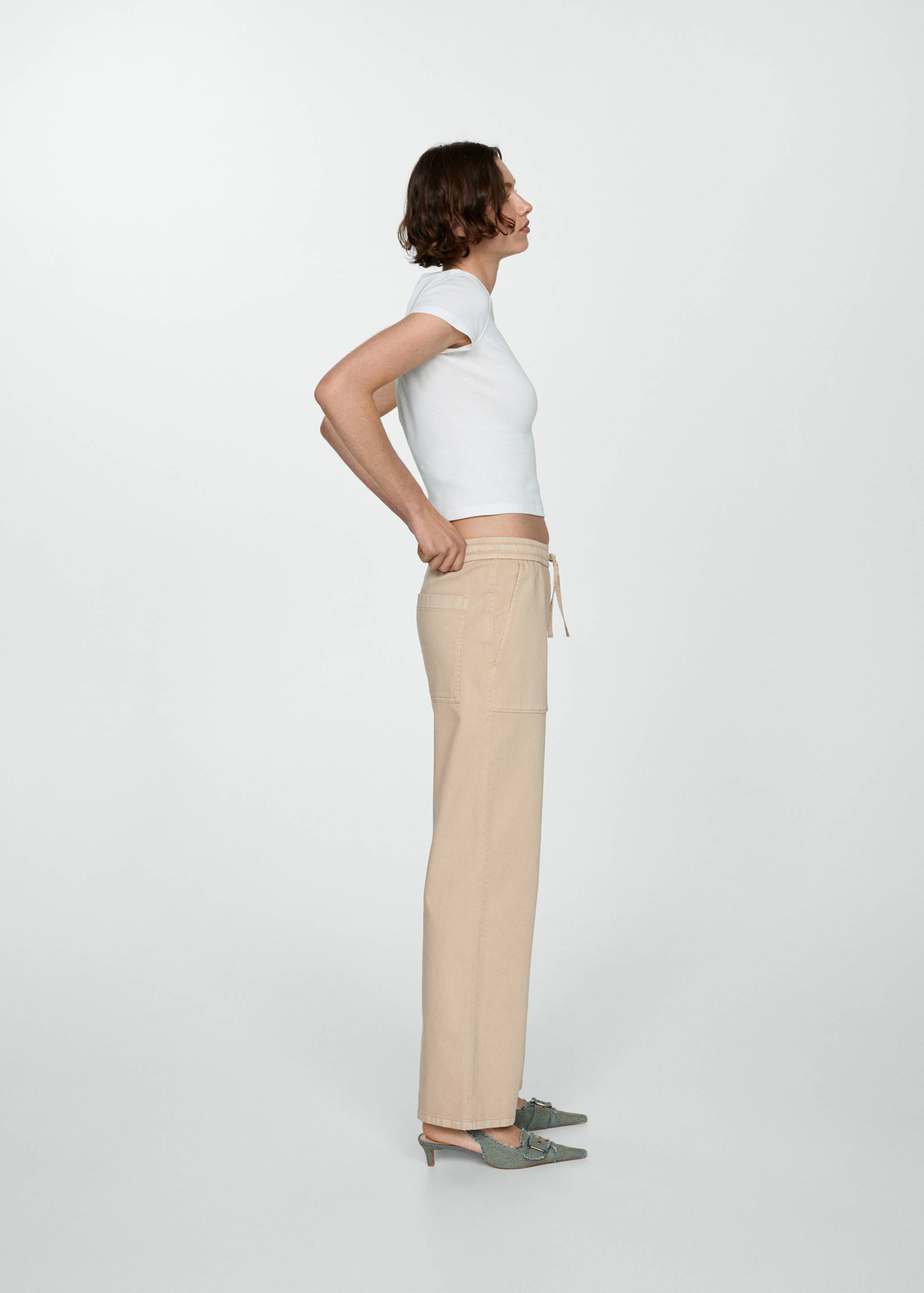 Straight-fit jeans with elastic waist - Details of the article 2