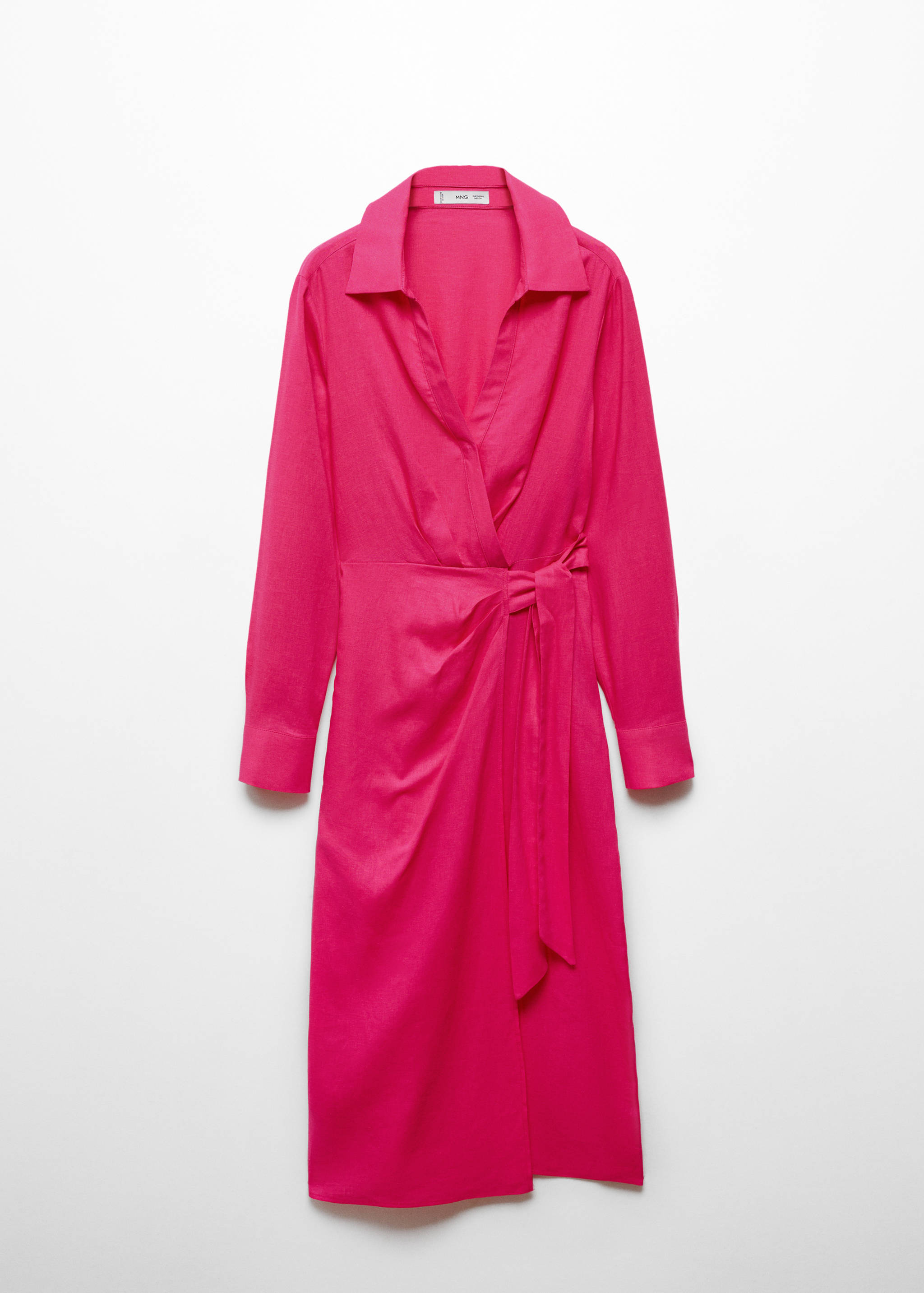 Linen shirt dress with bow - Article without model