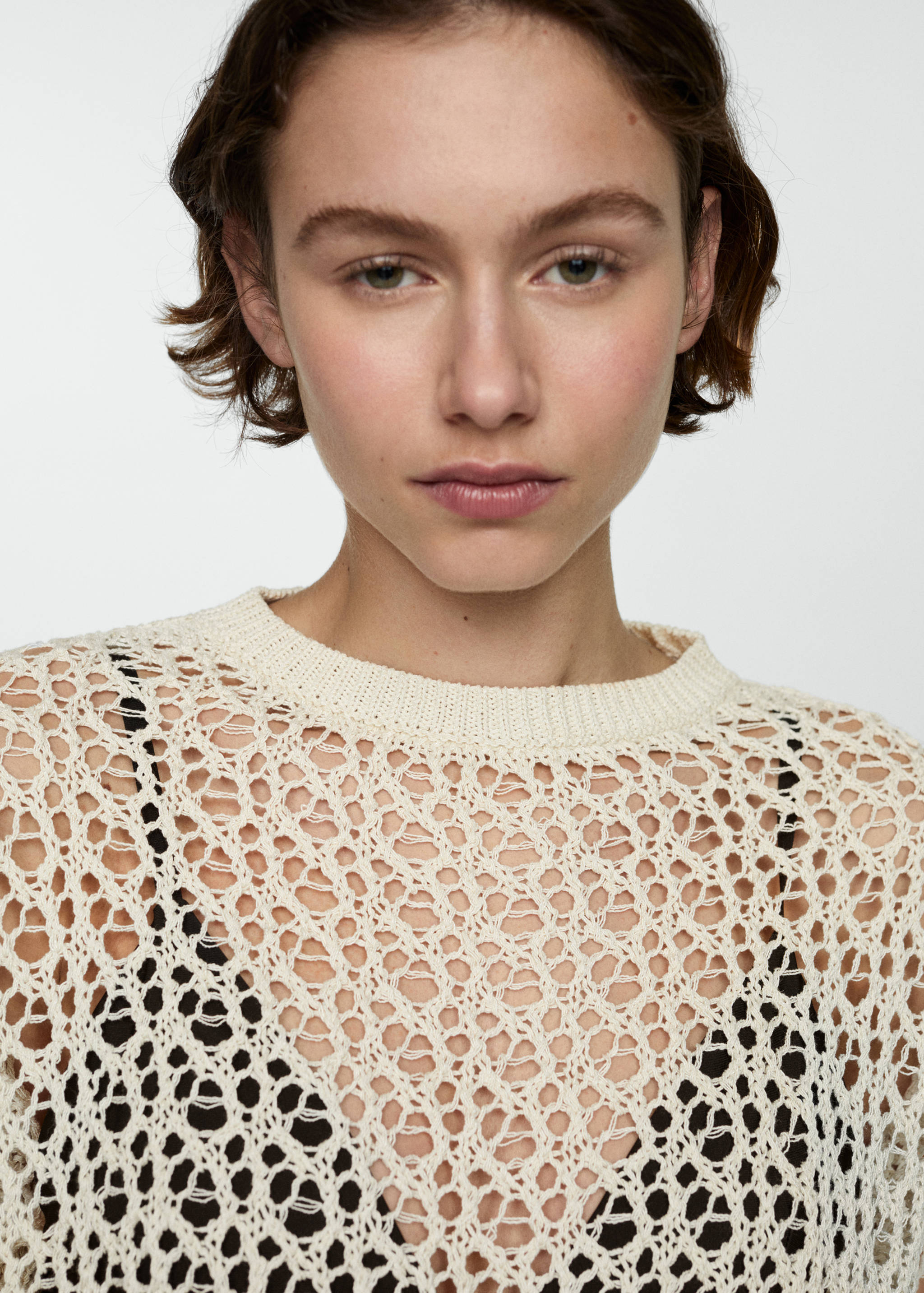 Cotton crochet sweater - Details of the article 1
