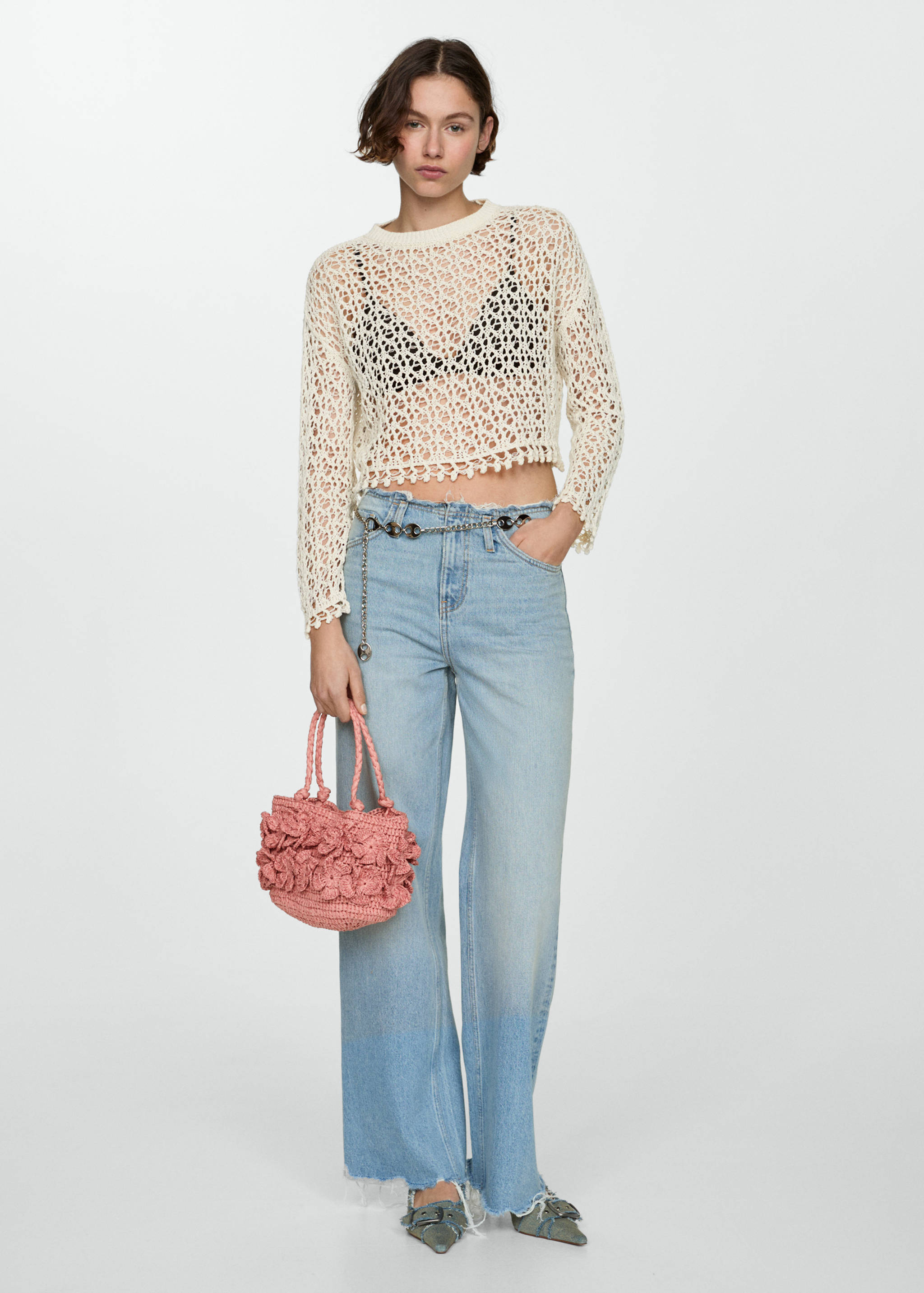 Cotton crochet sweater - Details of the article 2