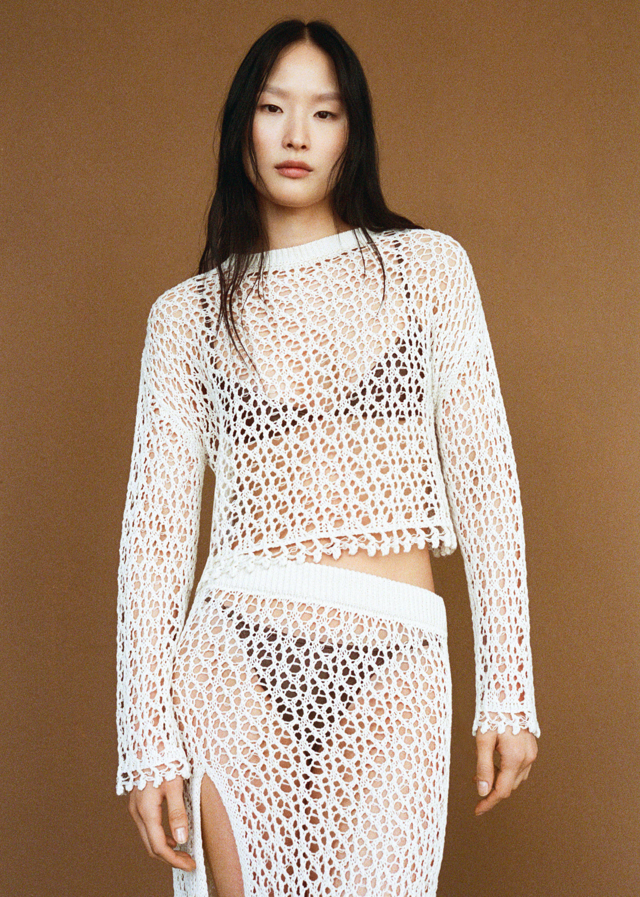 Cotton crochet sweater - Details of the article 7