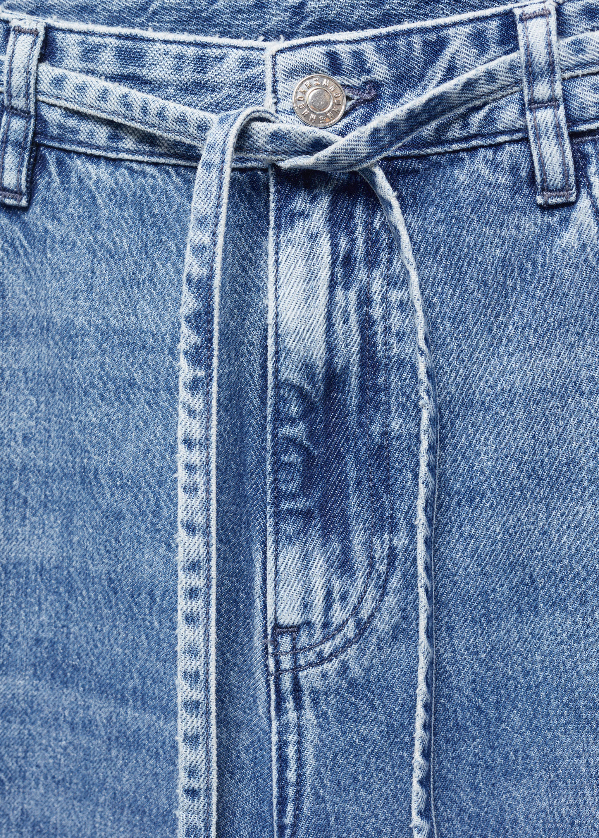 Loose-fit wide leg jeans with adjustable drawstring - Details of the article 8