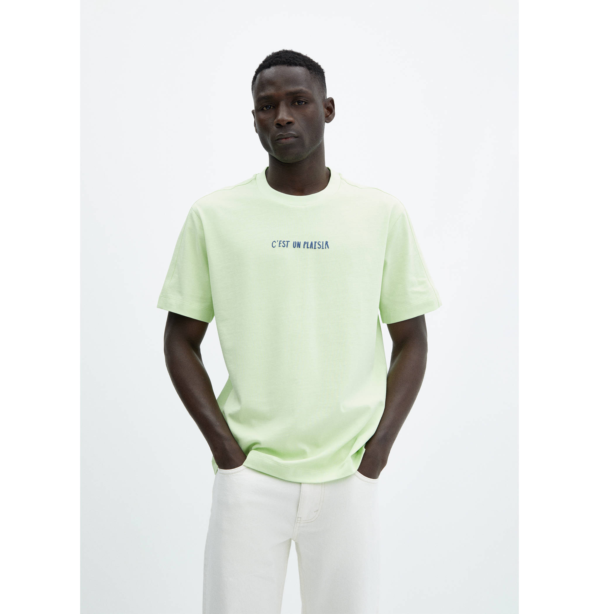 T-shirt de 100% algodão estampada - Plano médio