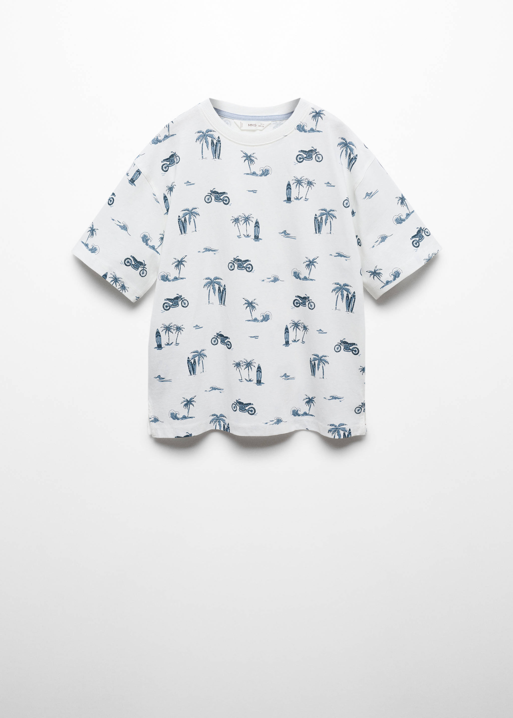 T-shirt campuran katun bermotif - Barang tanpa model