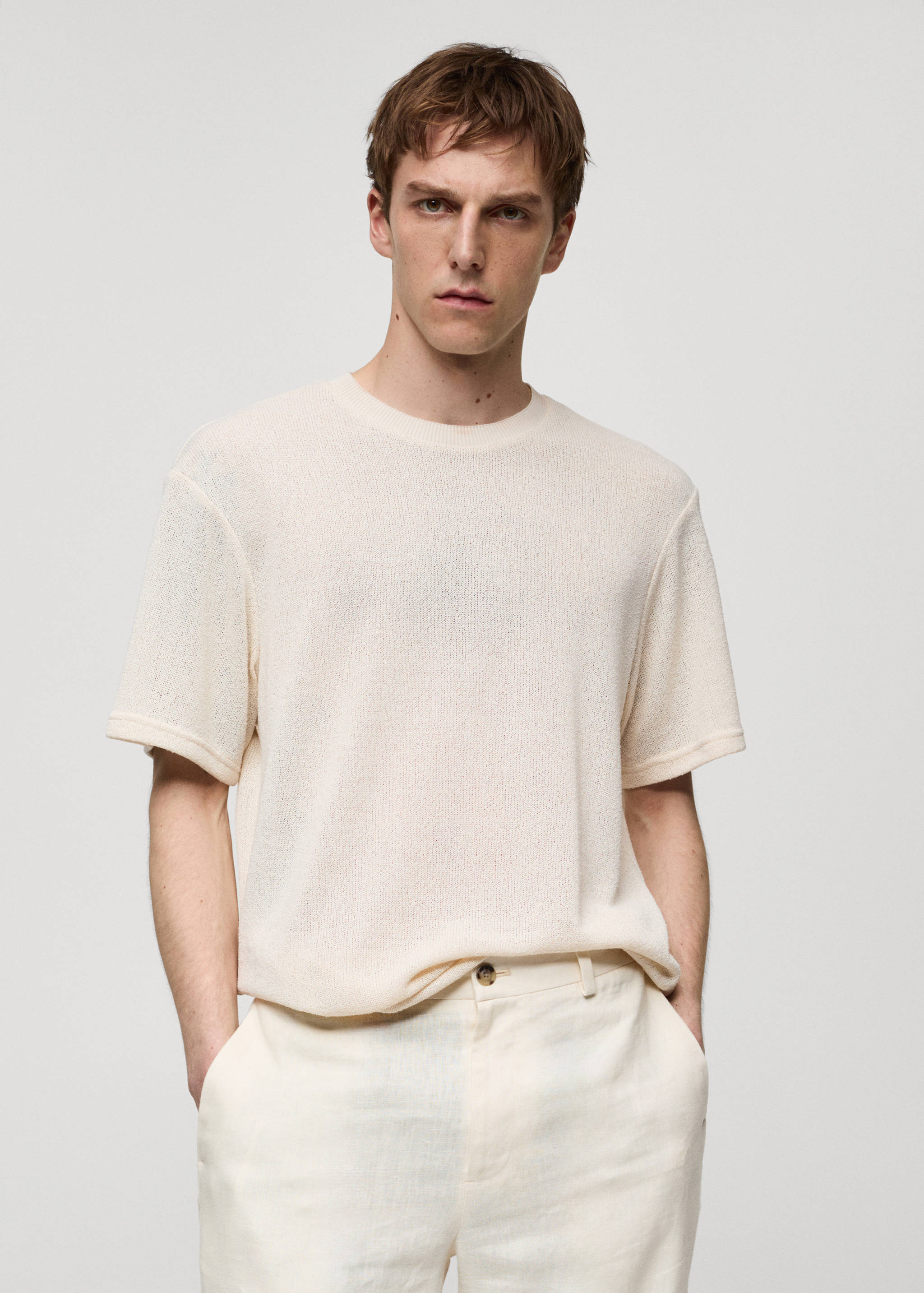 T-shirt with regular-fit structure - Medium plane