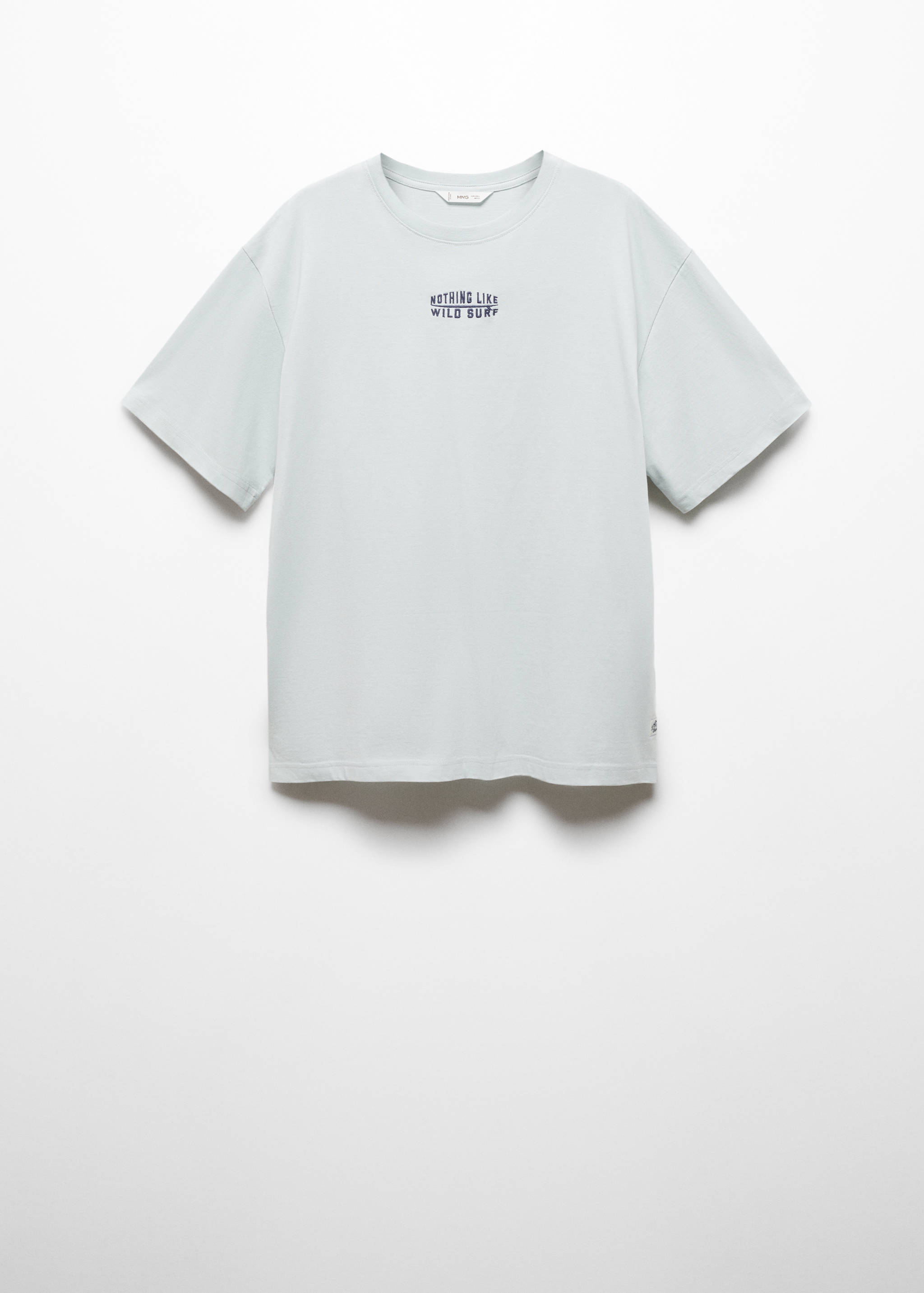 Embroidered cotton message t-shirt - Article without model