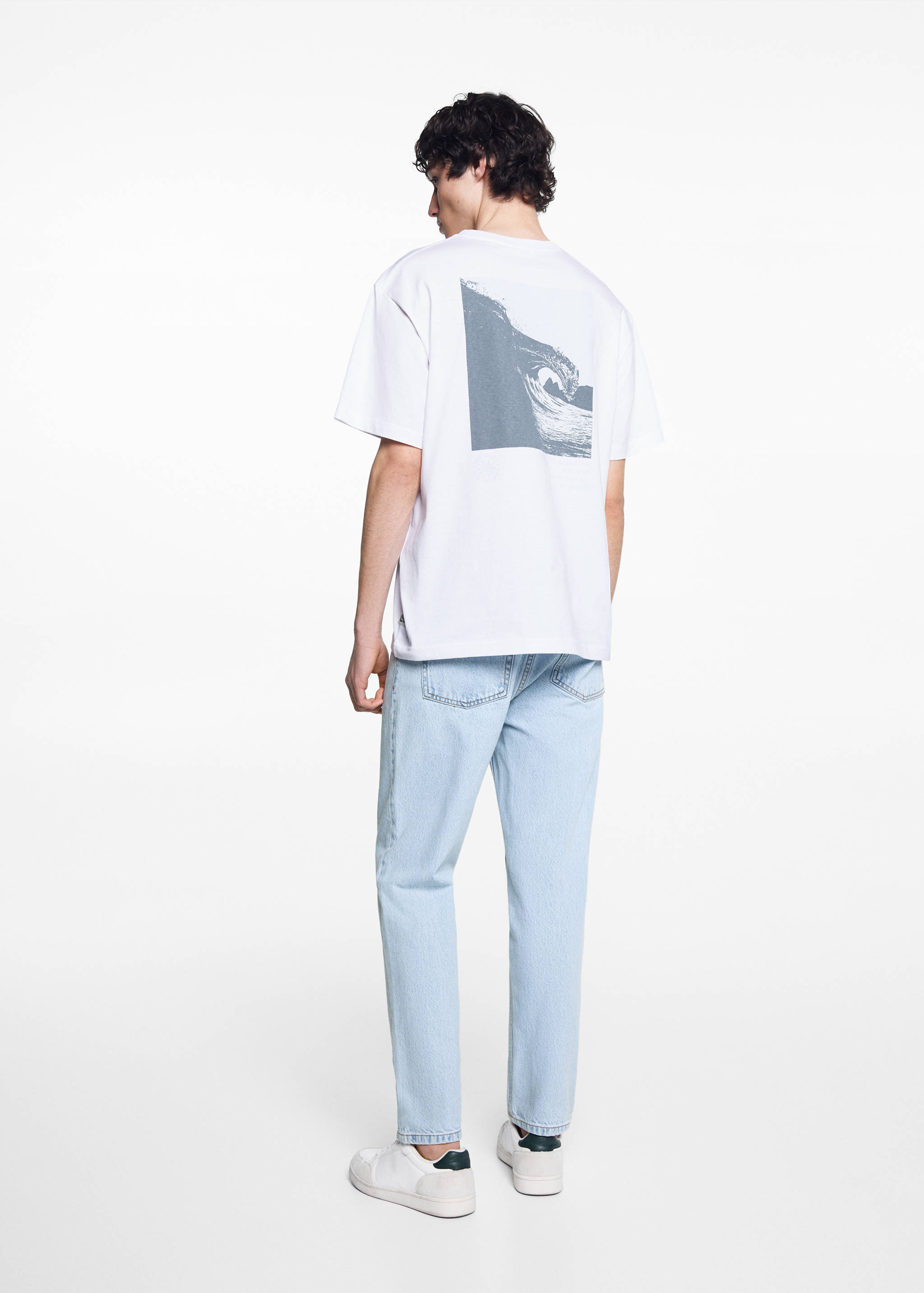 Printed cotton-blend T-shirt - Reverse of the article