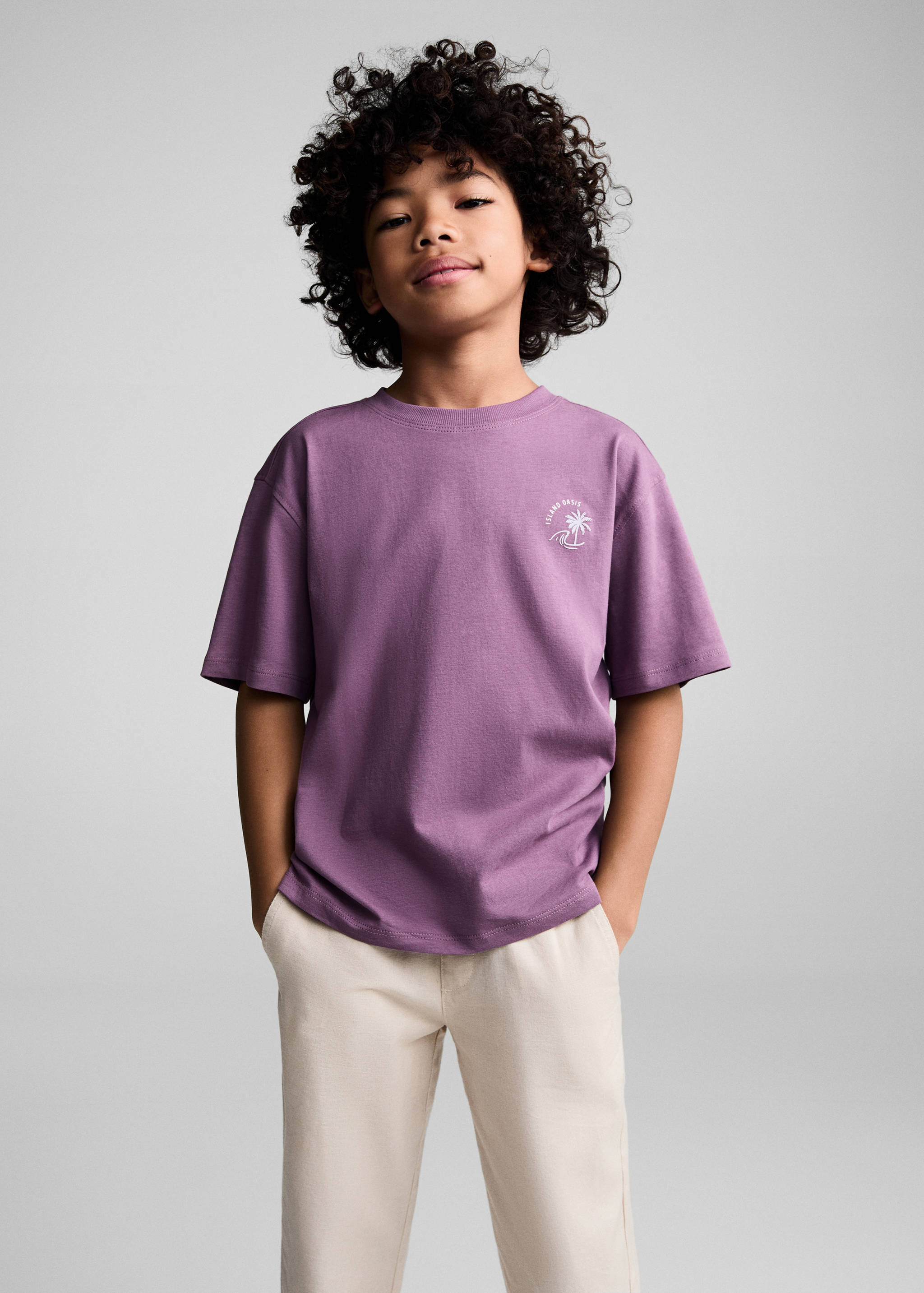Printed cotton-blend T-shirt - Medium plane
