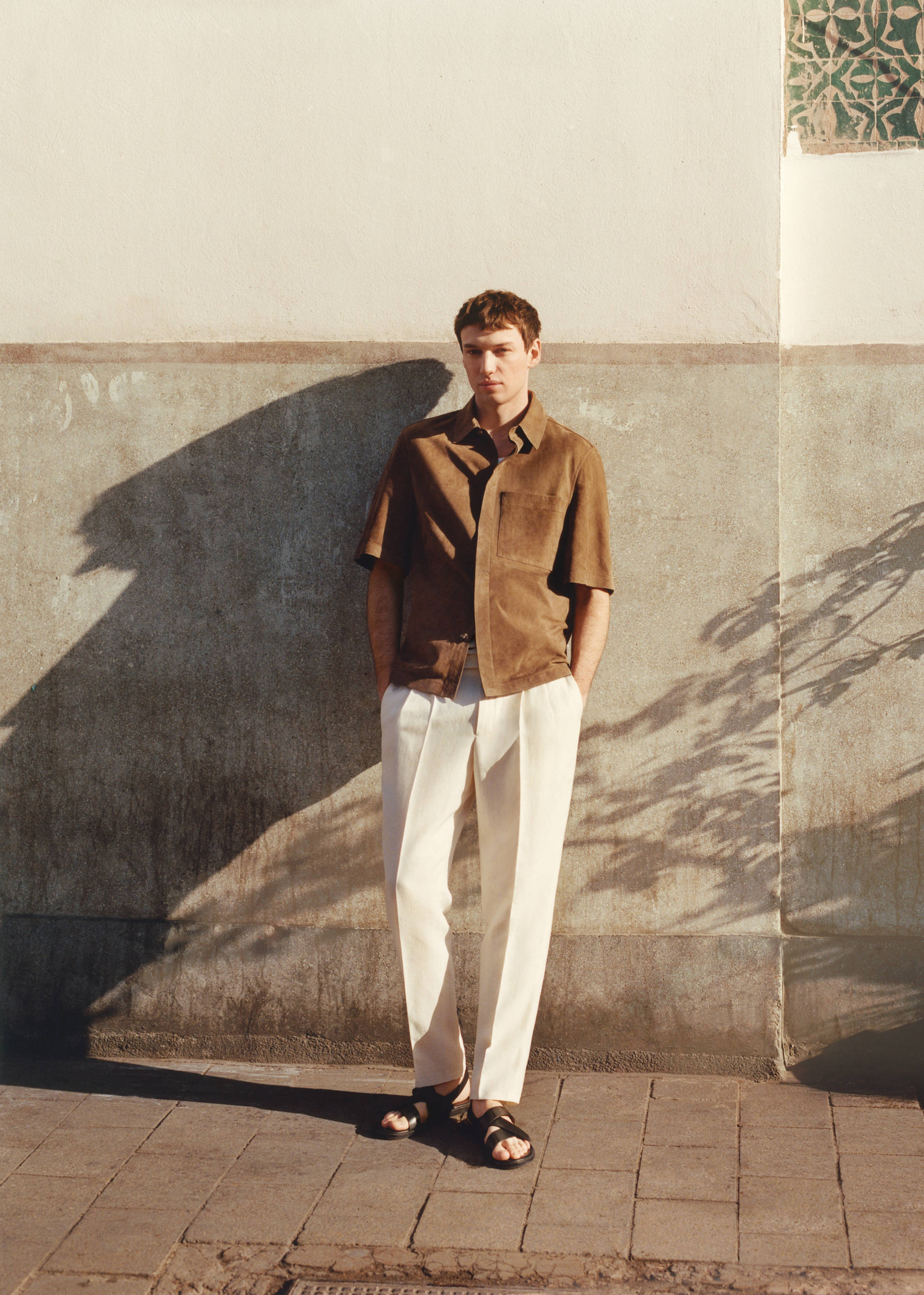 Pantalon lin slim-fit pinces - Détail de l'article 3