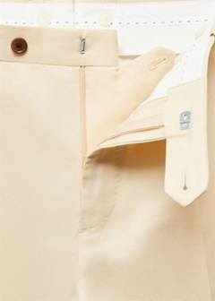 Cotton linen suit trousers with pleats — Pastel Yellow 9