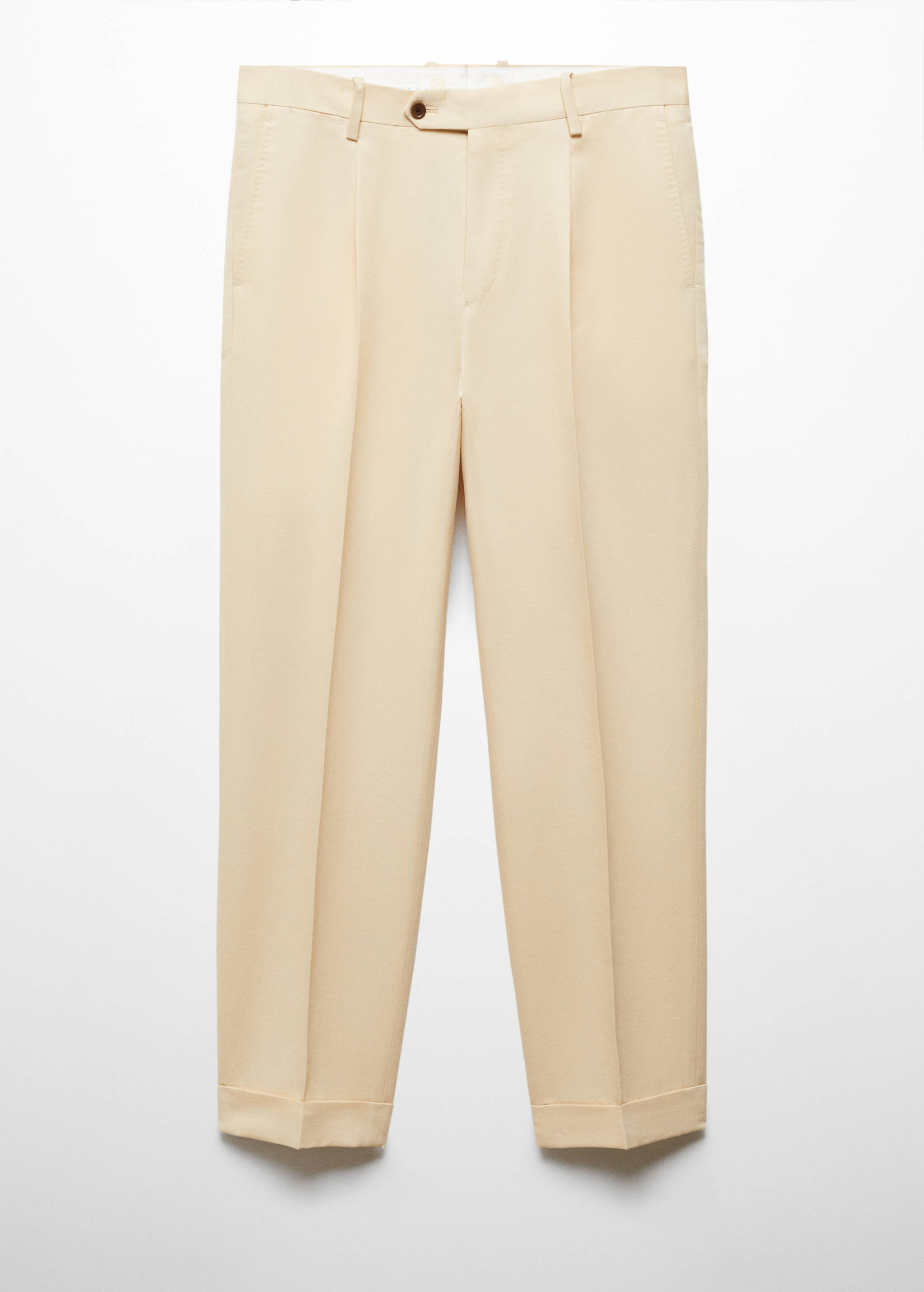 Cotton linen suit trousers with pleats - Article without model