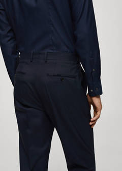 100% virgin wool slim-fit suit trousers — Dark Navy 7
