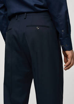 100% virgin wool slim-fit suit trousers — Dark Navy 6