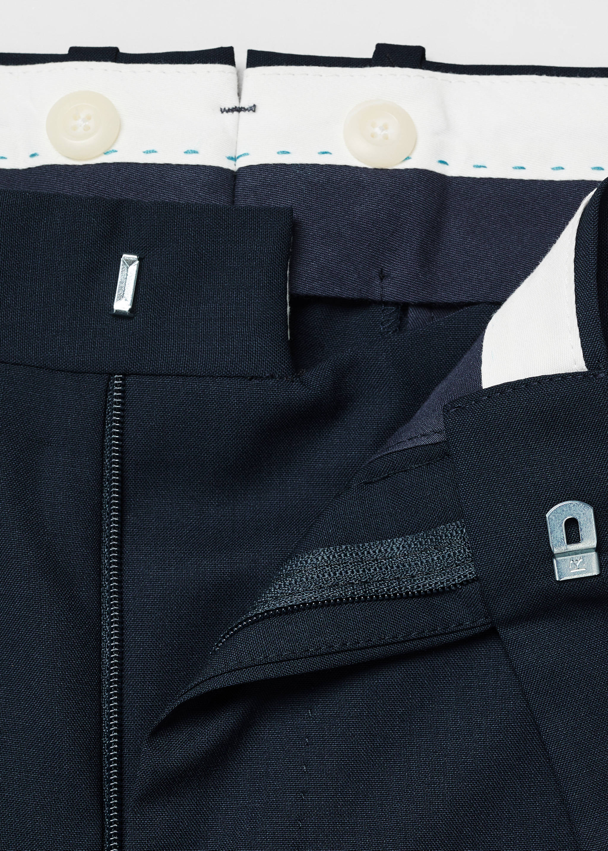 Костюмные брюки slim fit 100% чистая шерсть - Деталь изделия 8