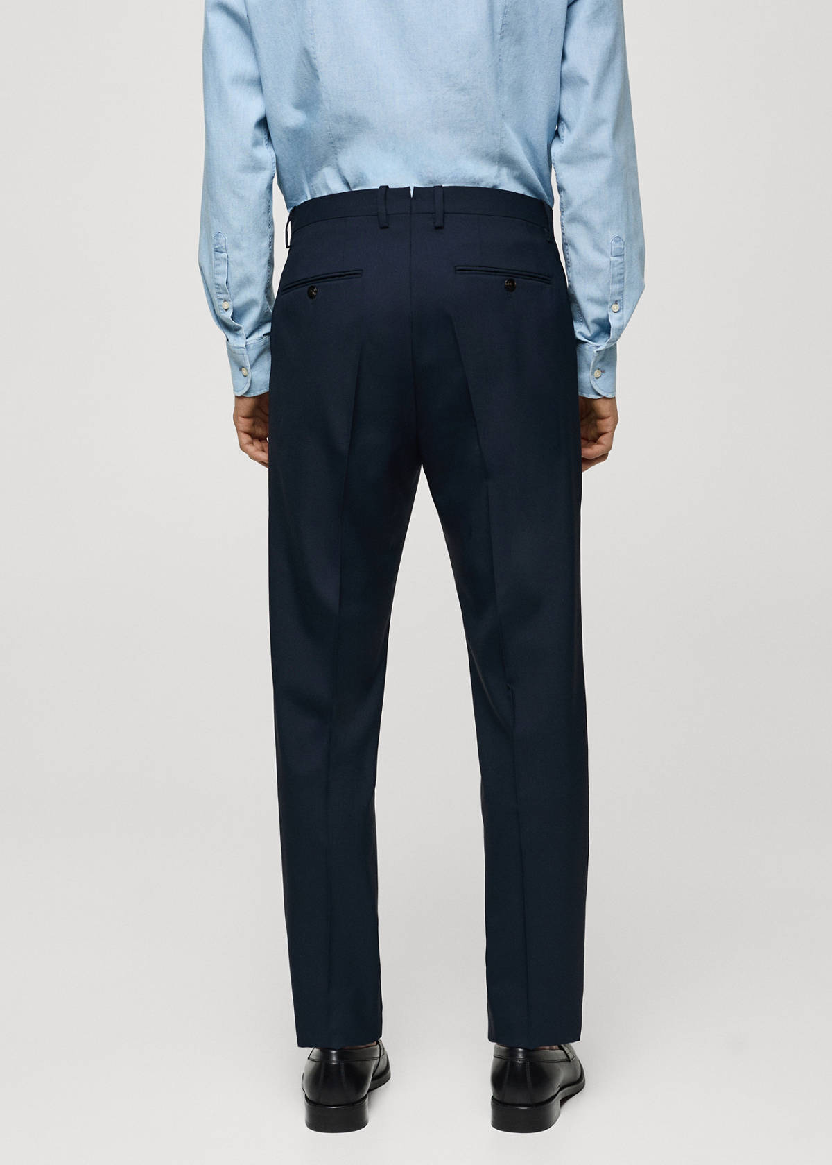 100% virgin wool slim-fit suit trousers — Dark Navy