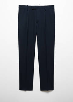 100% virgin wool slim-fit suit trousers — Dark Navy 8
