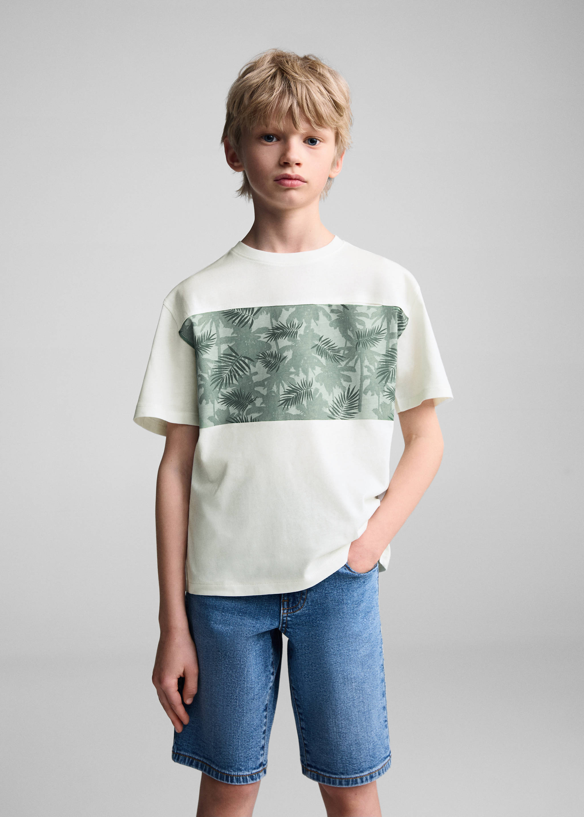 T-shirt coton imprimé - Plan moyen