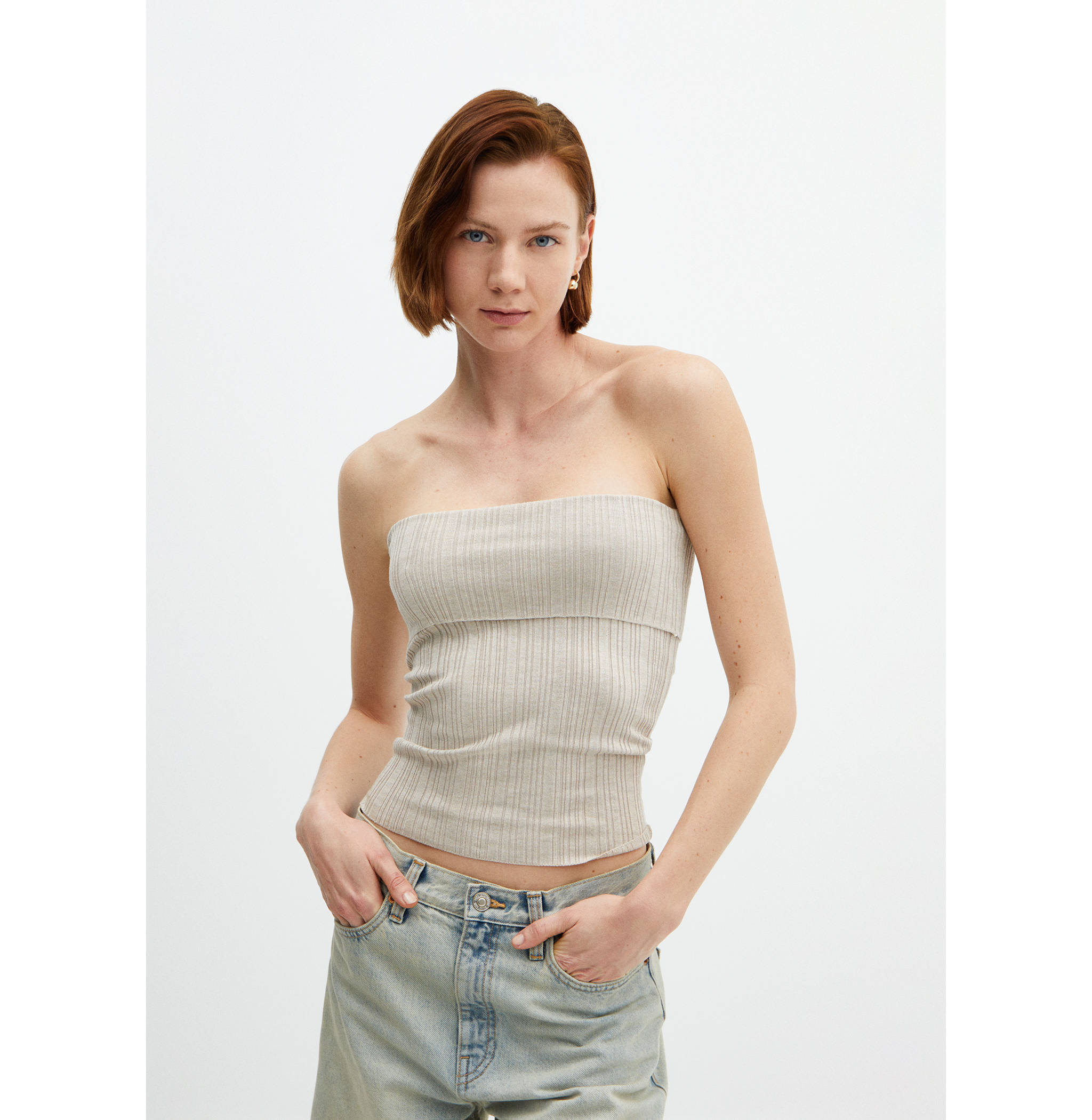 Strapless knitted top - Medium plane