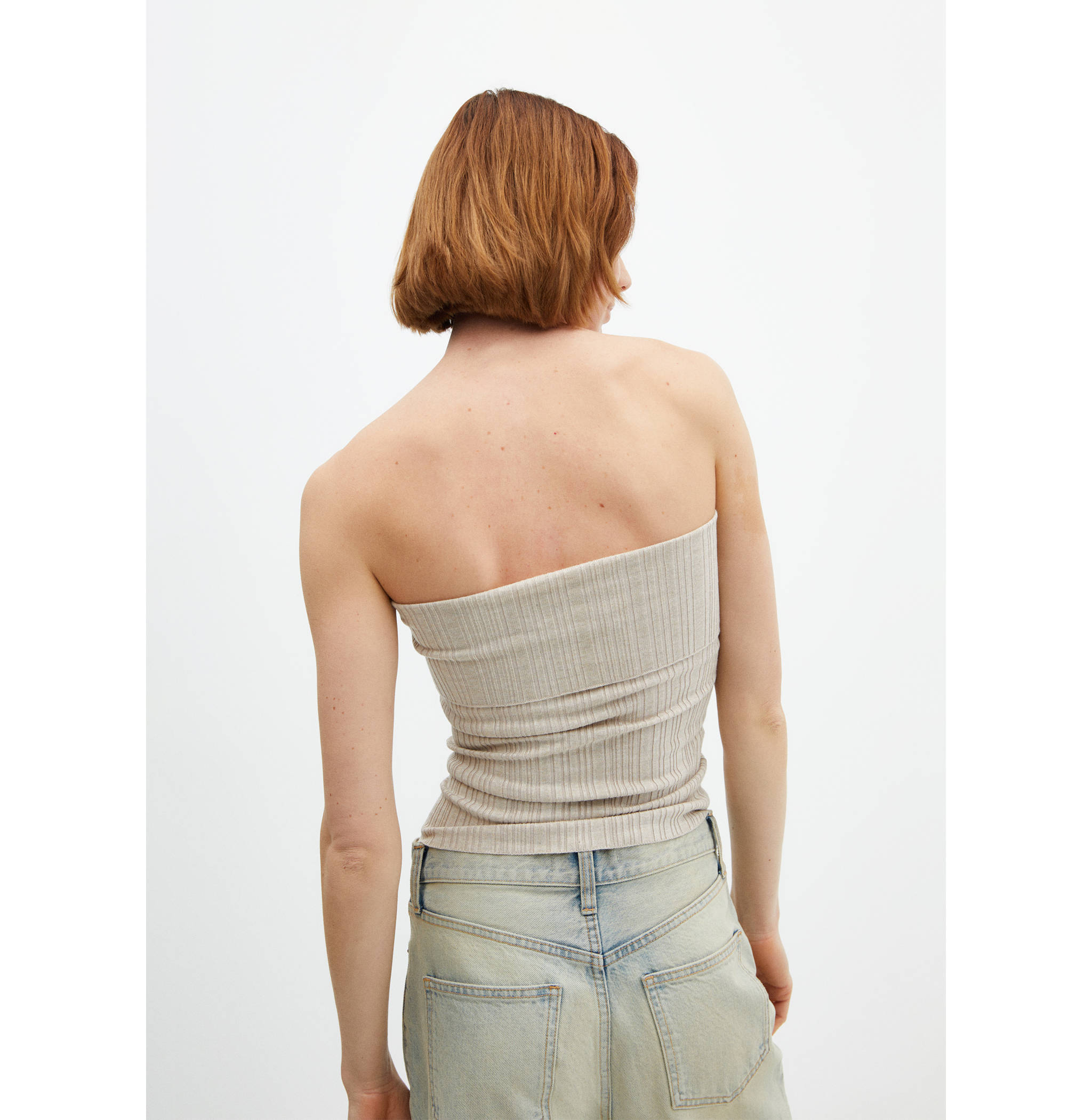 Strapless knitted top - Reverse of the article