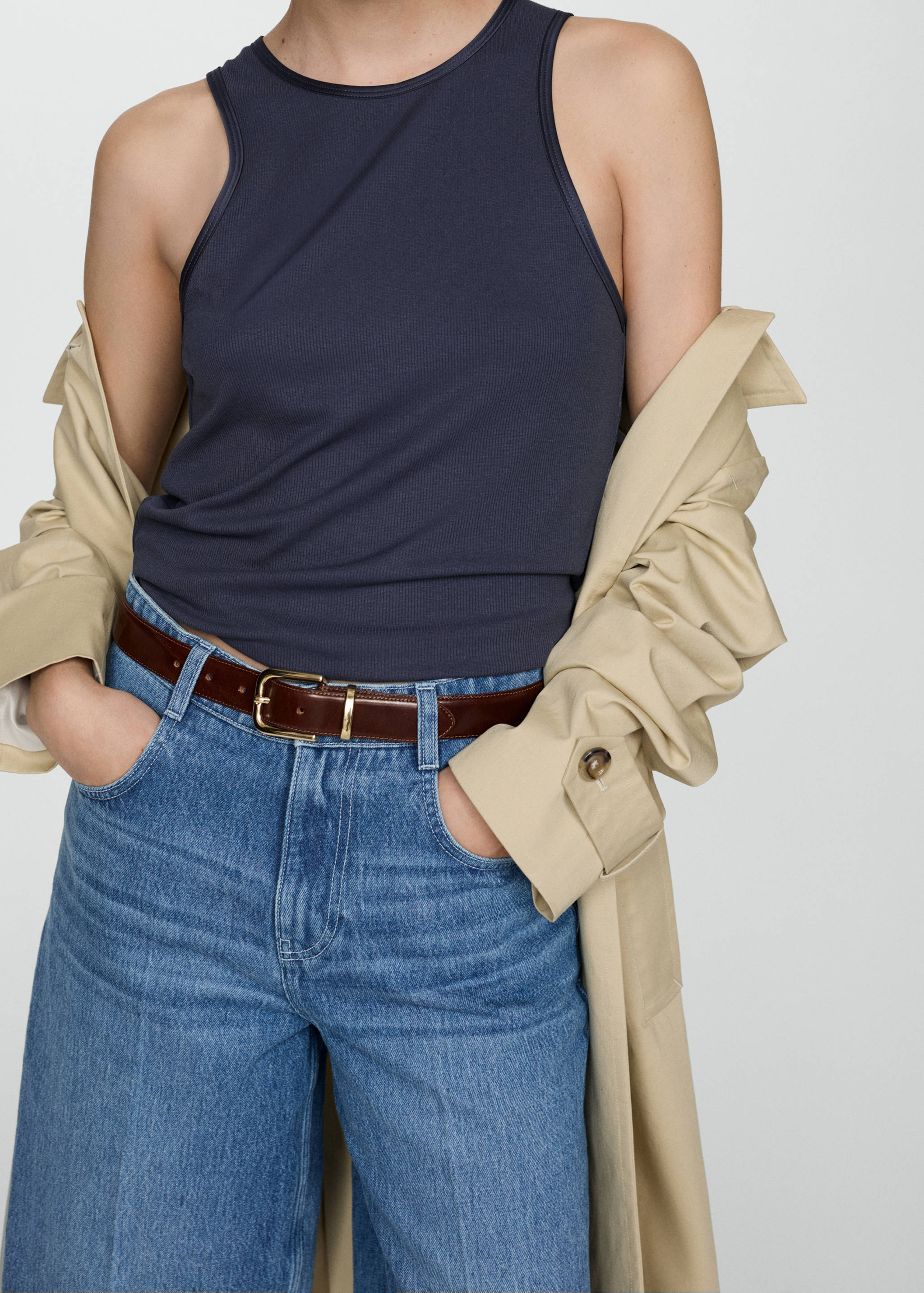 Top with satin details - Details of the article 2