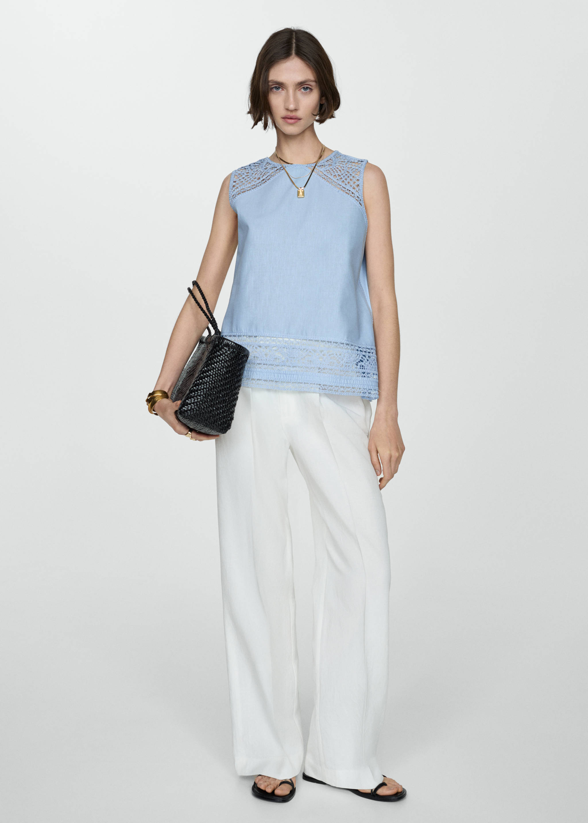 Embroidered cotton top - General plane