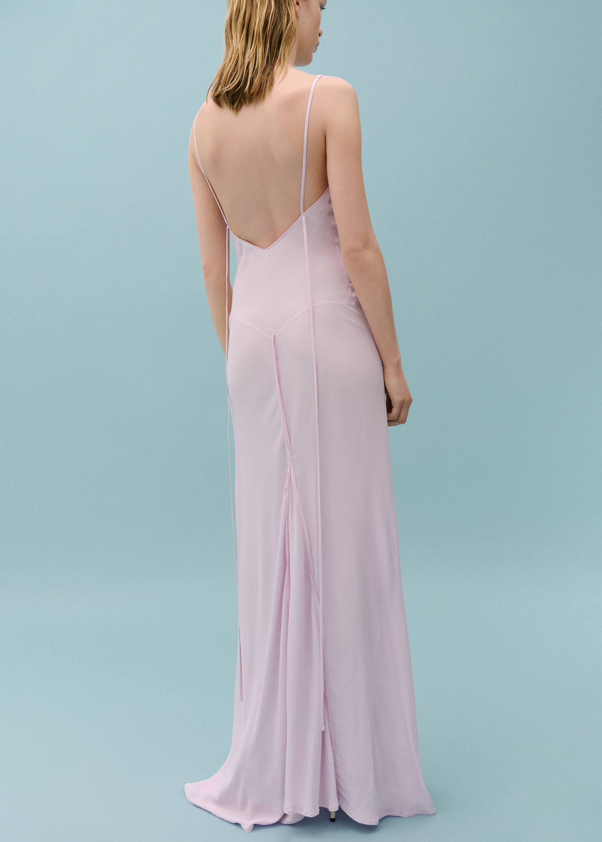 Godets dress with decorative stitching - Reverse of the article