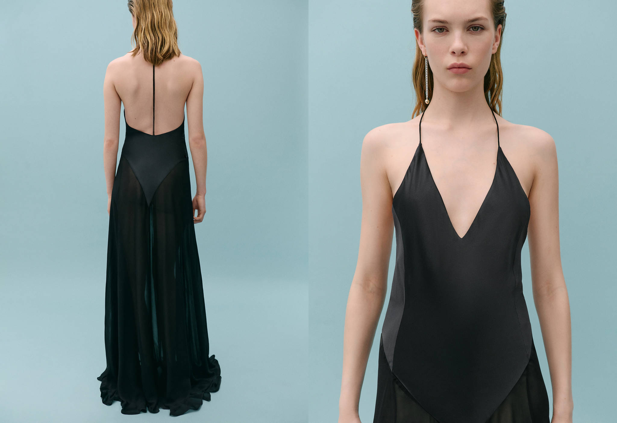 Semi-transparent silk dress combined body - Panoramic plane