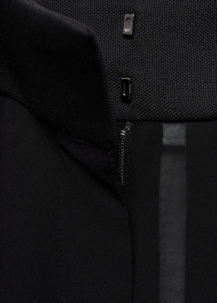 Semi-transparent straight trousers — Black