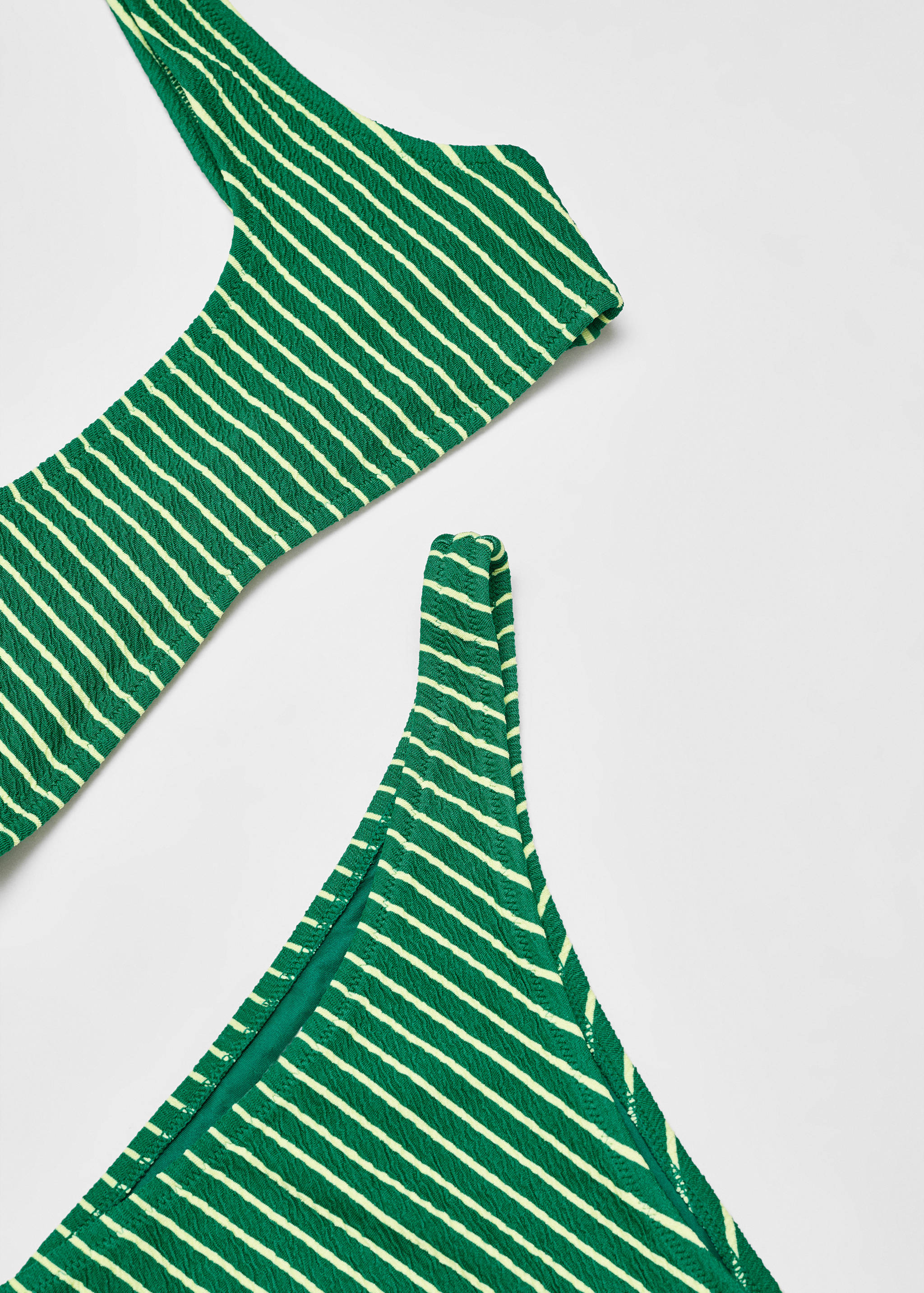 Striped textured bikini top - Details of the article 8