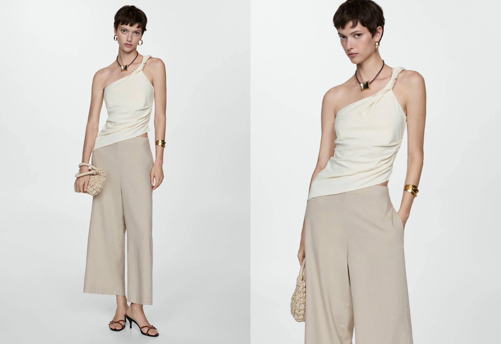 Pantalon wideleg lin - Plan panoramique