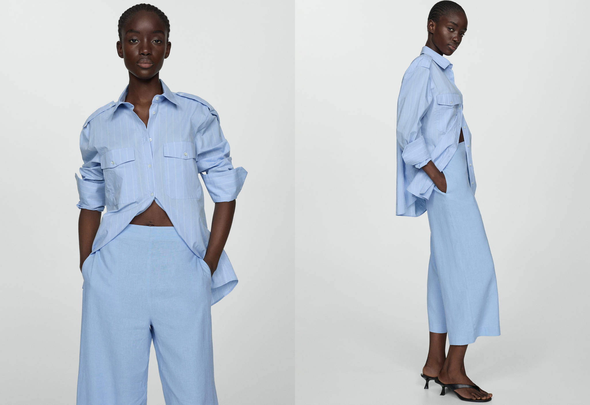 Pantalon wideleg lin - Plan panoramique