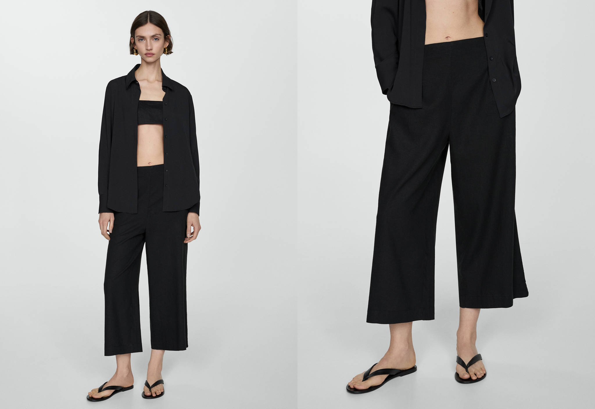Pantalon wideleg lin - Plan panoramique
