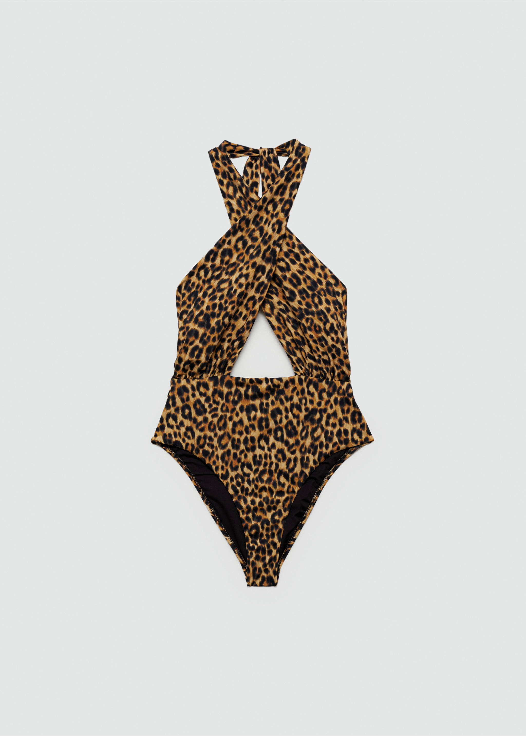 Leopard print swimsuit - Article without model, Chocolate. Ref: 67019406-00.