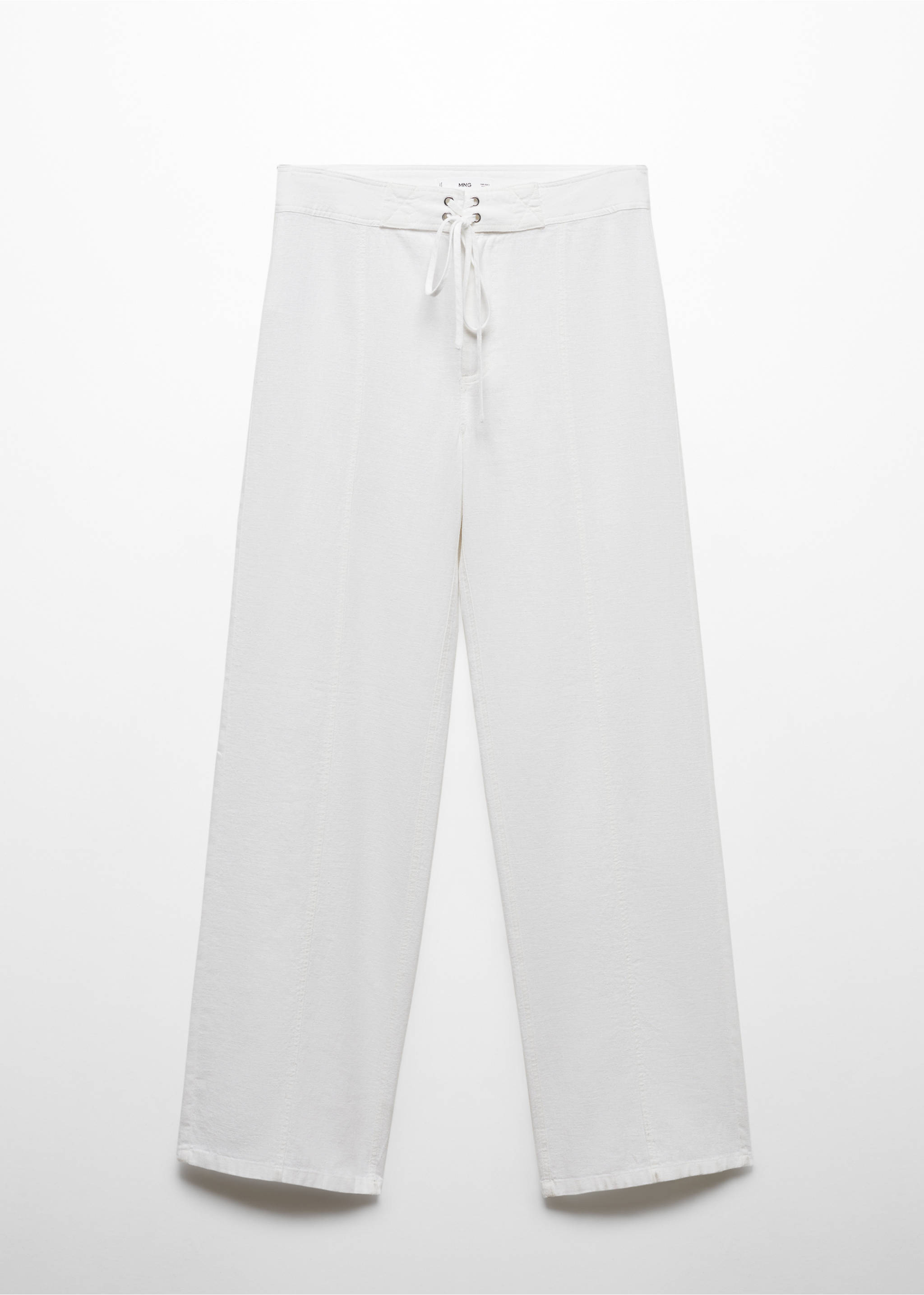 Bow linen trousers - Article without model, Off White. Ref: 67019606-00.