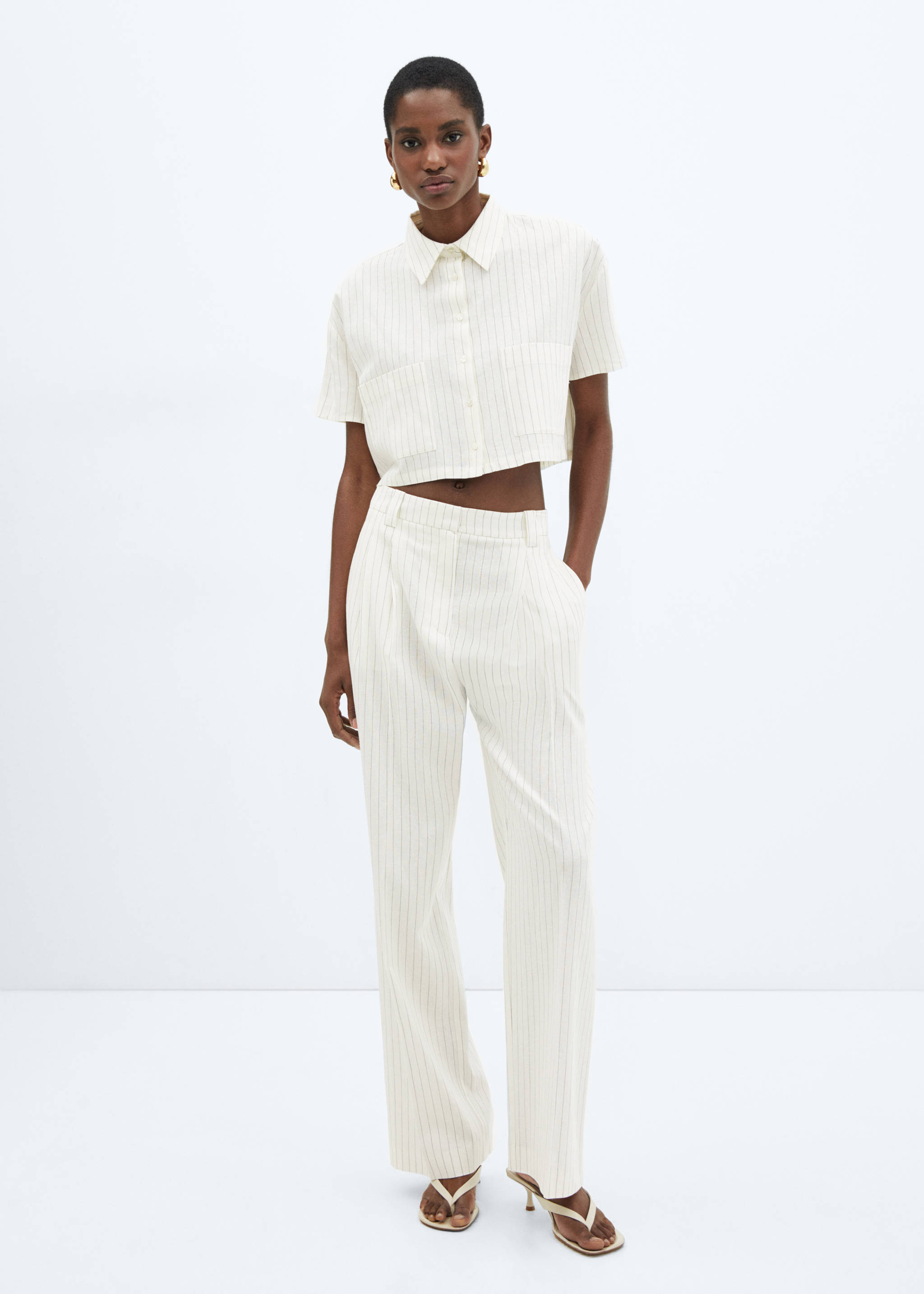 Cropped linen shirt - General plane