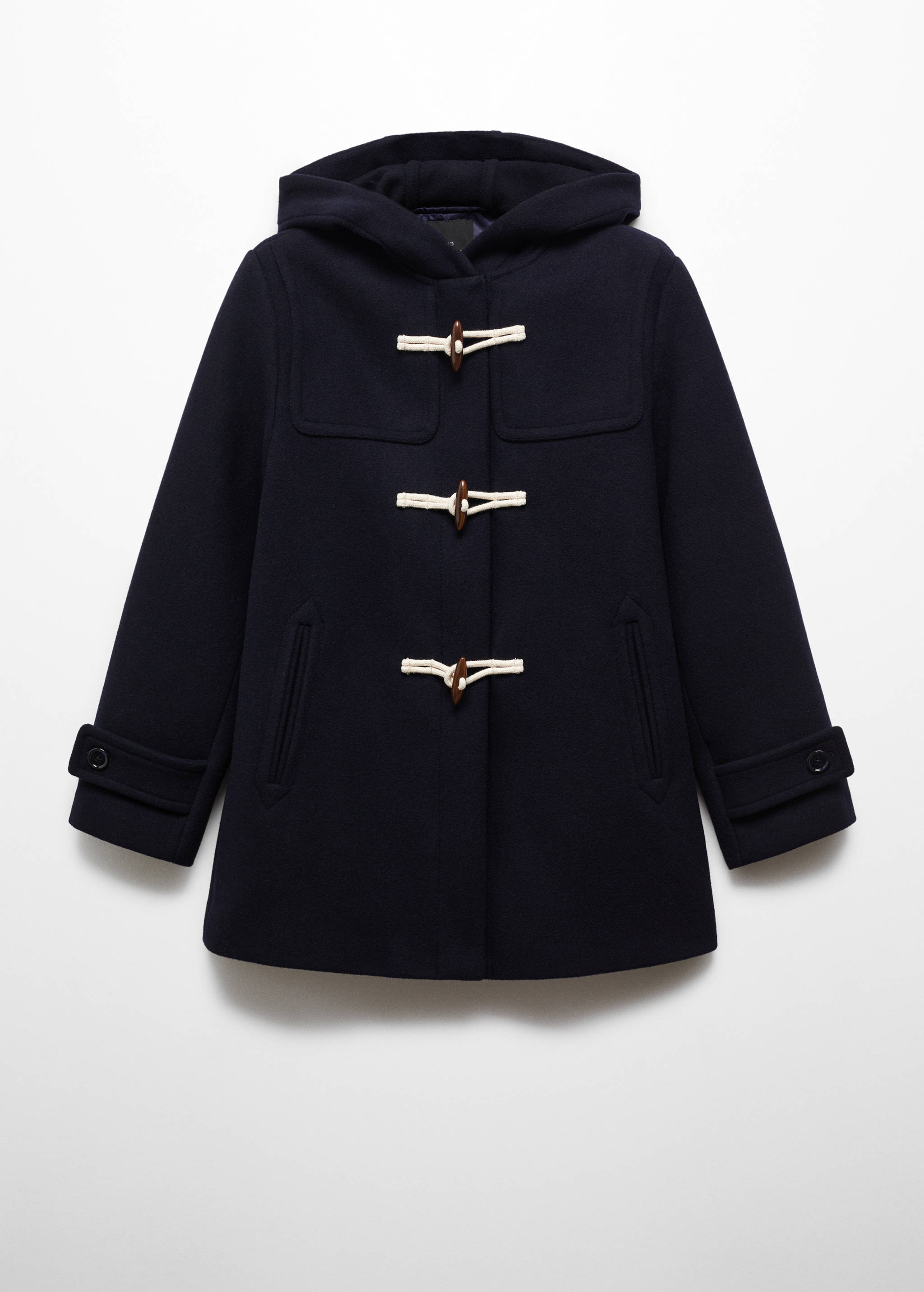 连帽羊毛大衣 - null