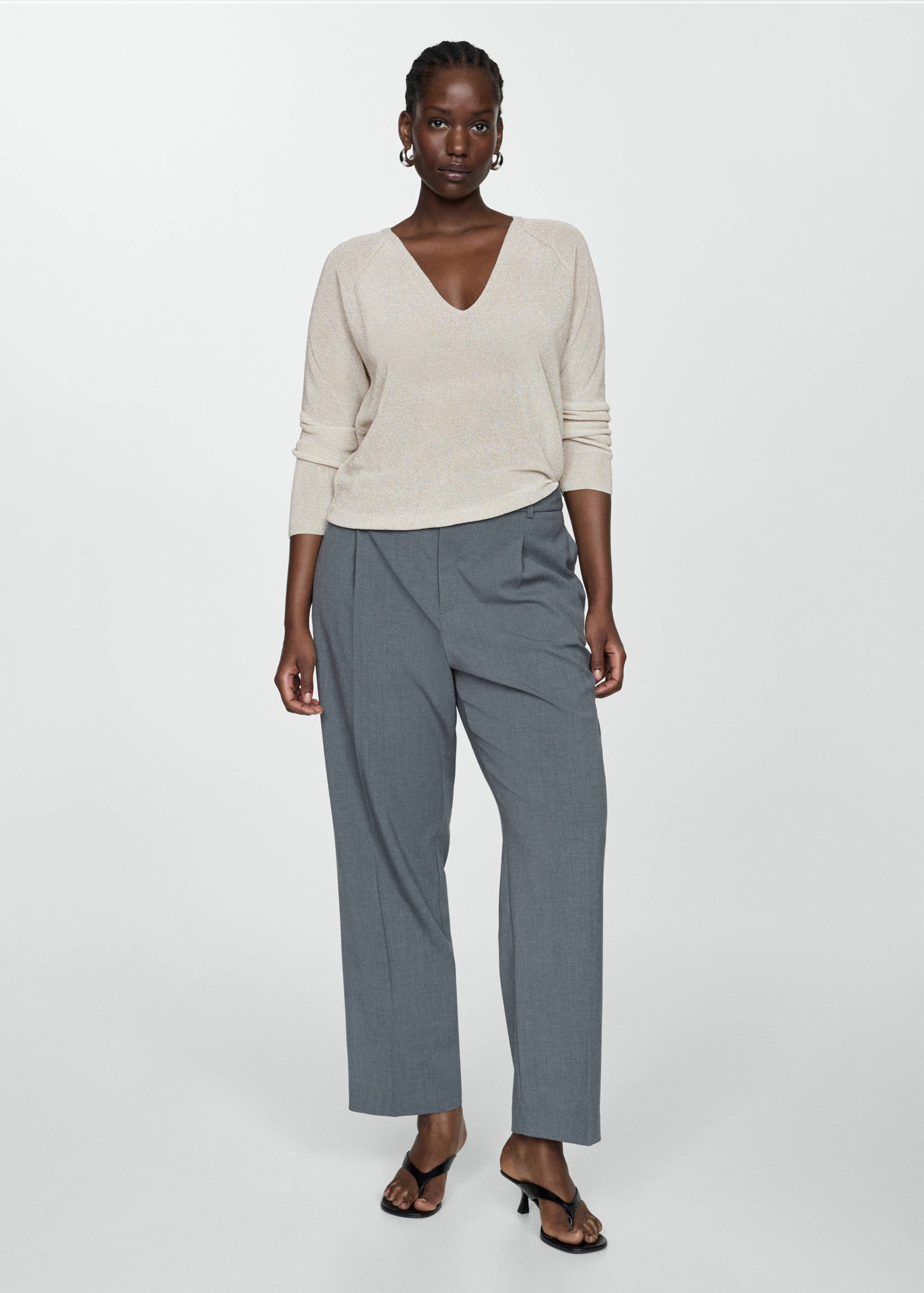 Lurex-Pullover mit V-Ausschnitt - Detail des Artikels 3