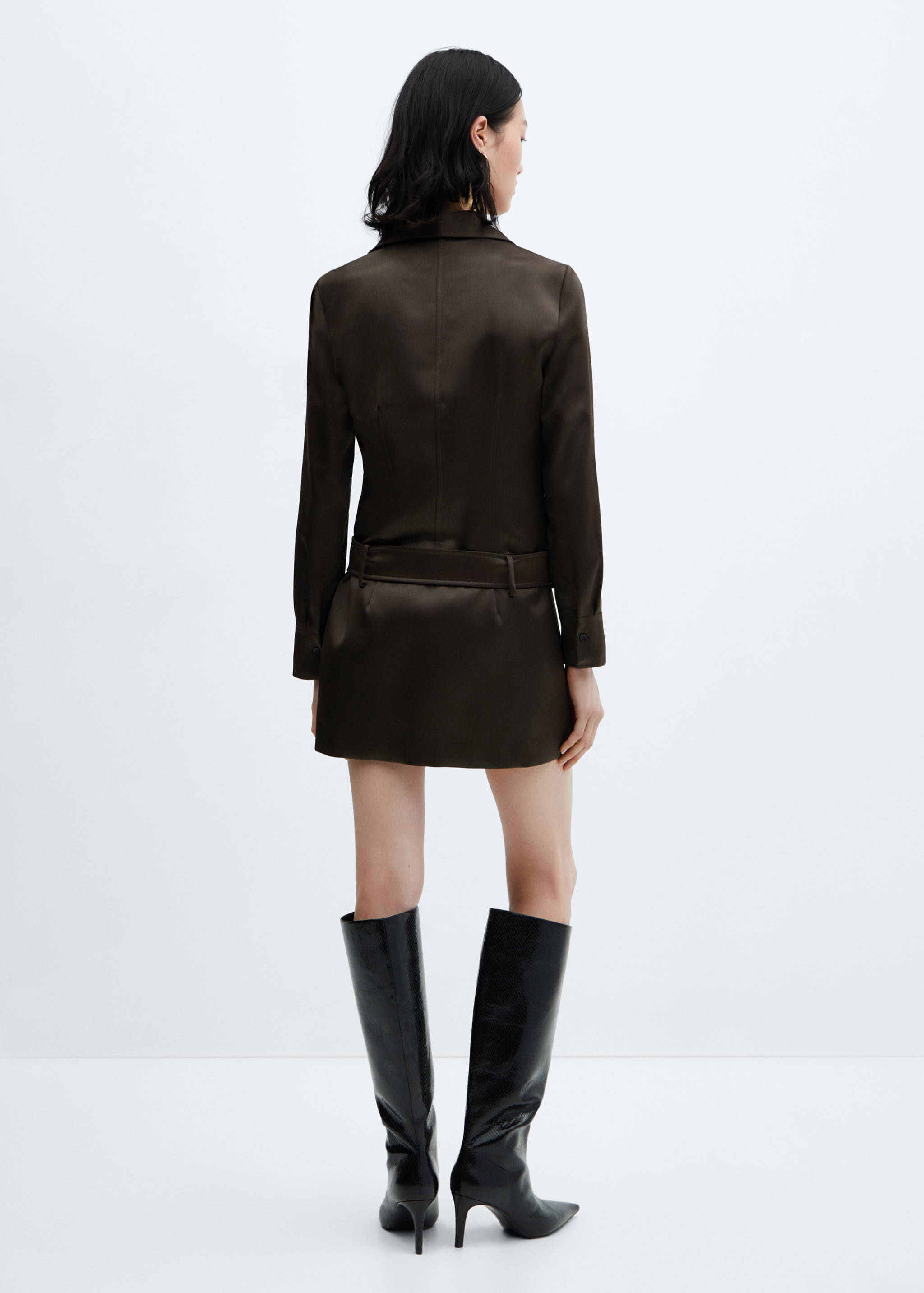 Belt satin dress - Reverse of the article