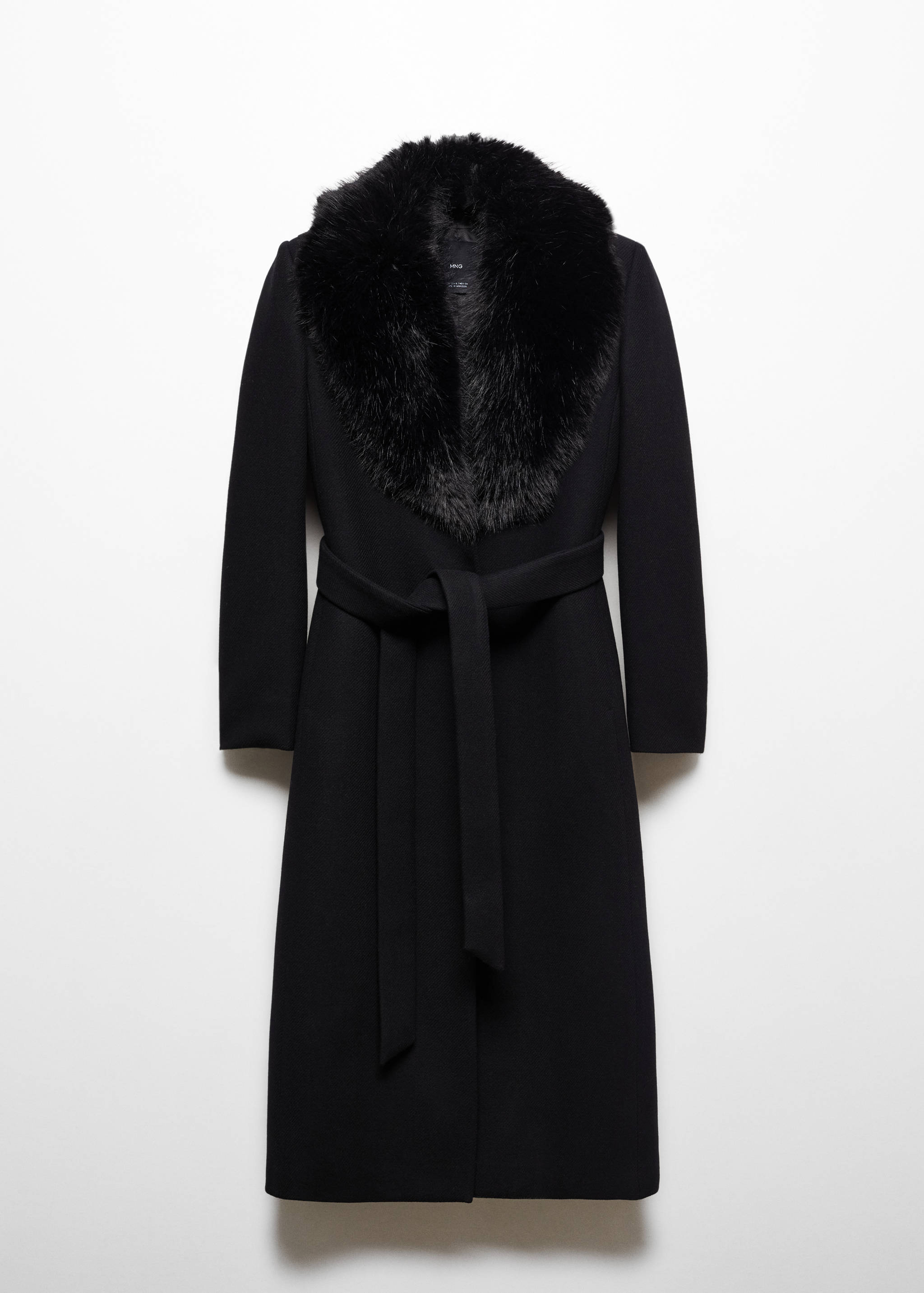Manteco wool coat with detachable faux fur collar - Article without model