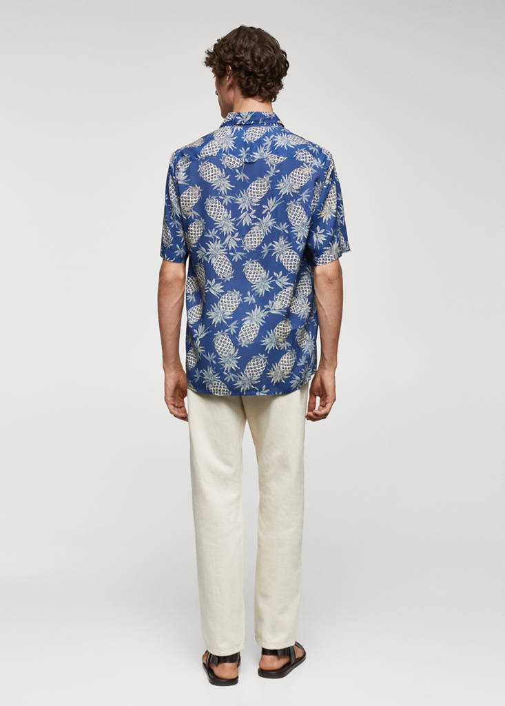 Regular-fit pineapple-print shirt — Blue