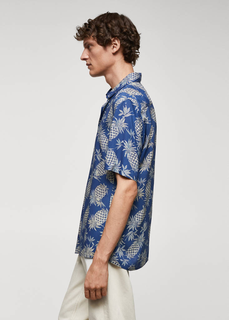 Regular-fit pineapple-print shirt — Blue