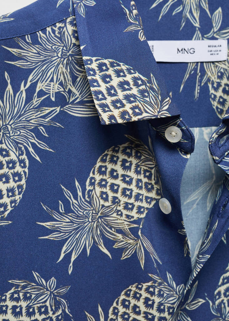 Regular-fit pineapple-print shirt — Blue