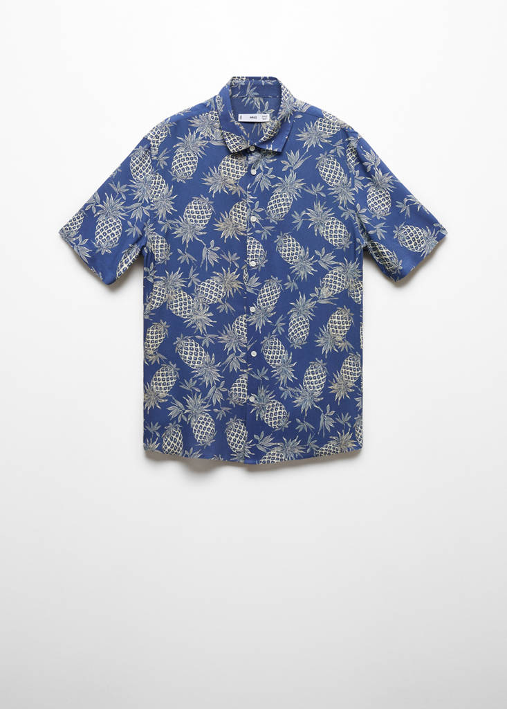 Regular-fit pineapple-print shirt — Blue
