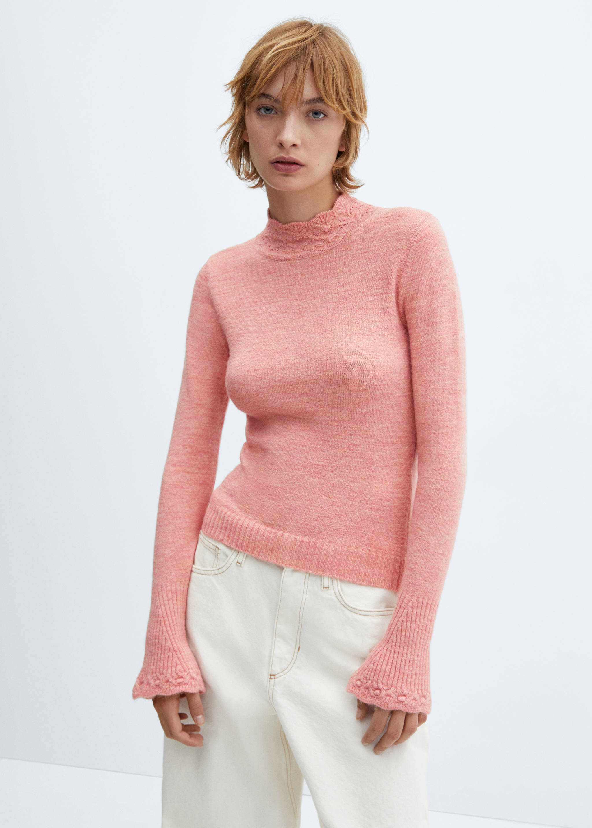Knitted cropped sweater - Medium plane