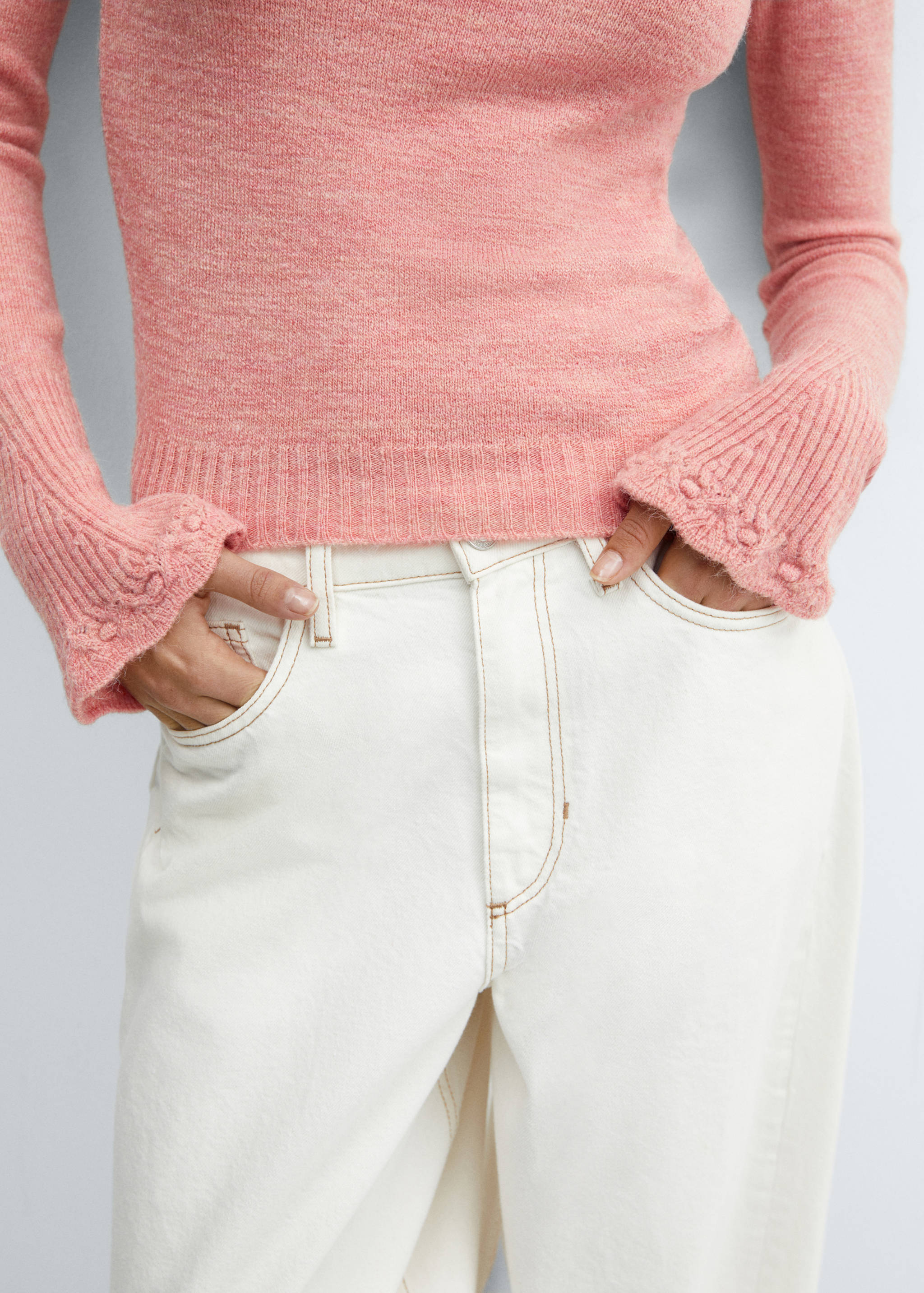 Knitted cropped sweater - Details of the article 6