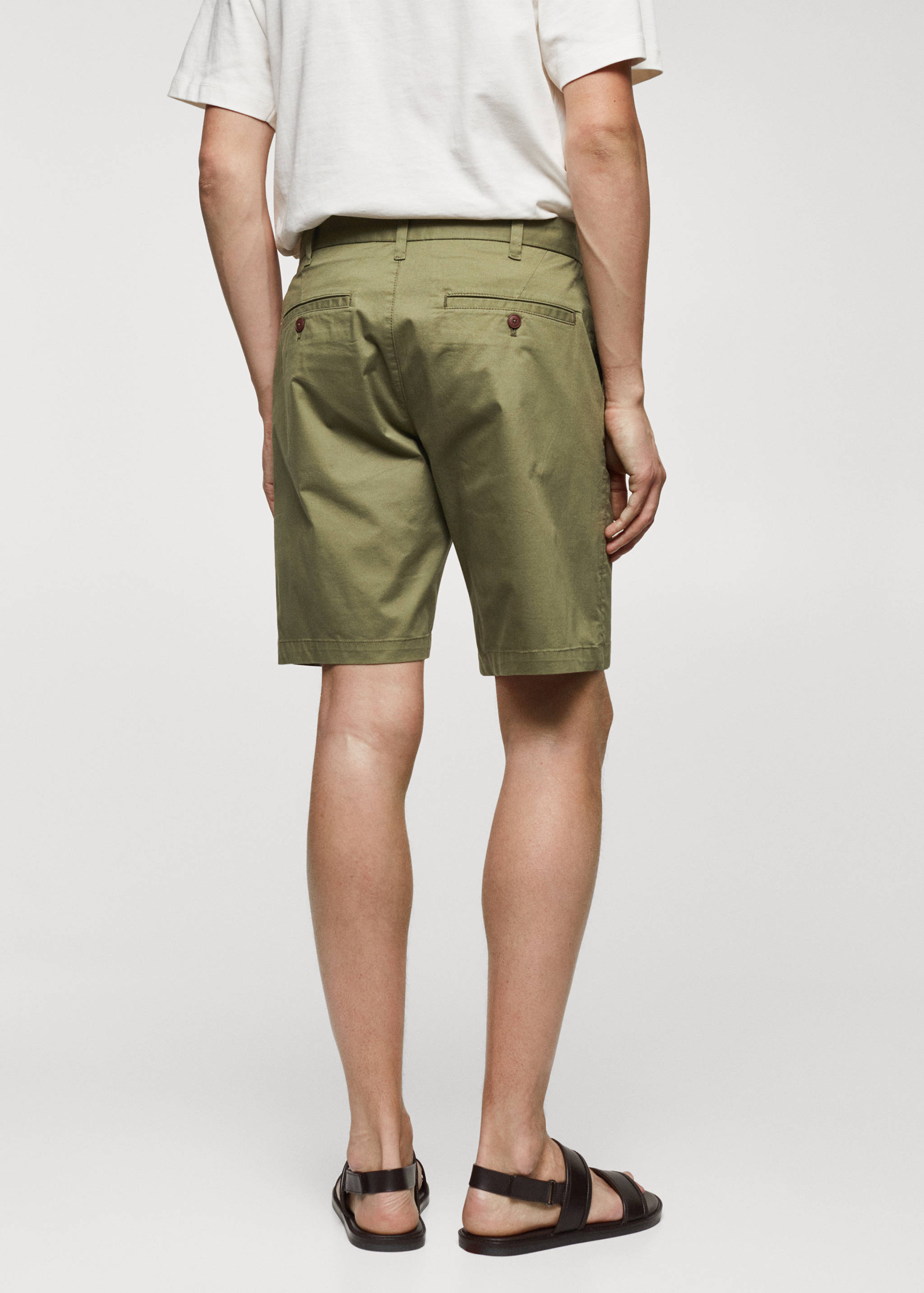 Slim-fit chino cotton bermuda shorts - Reverse of the article