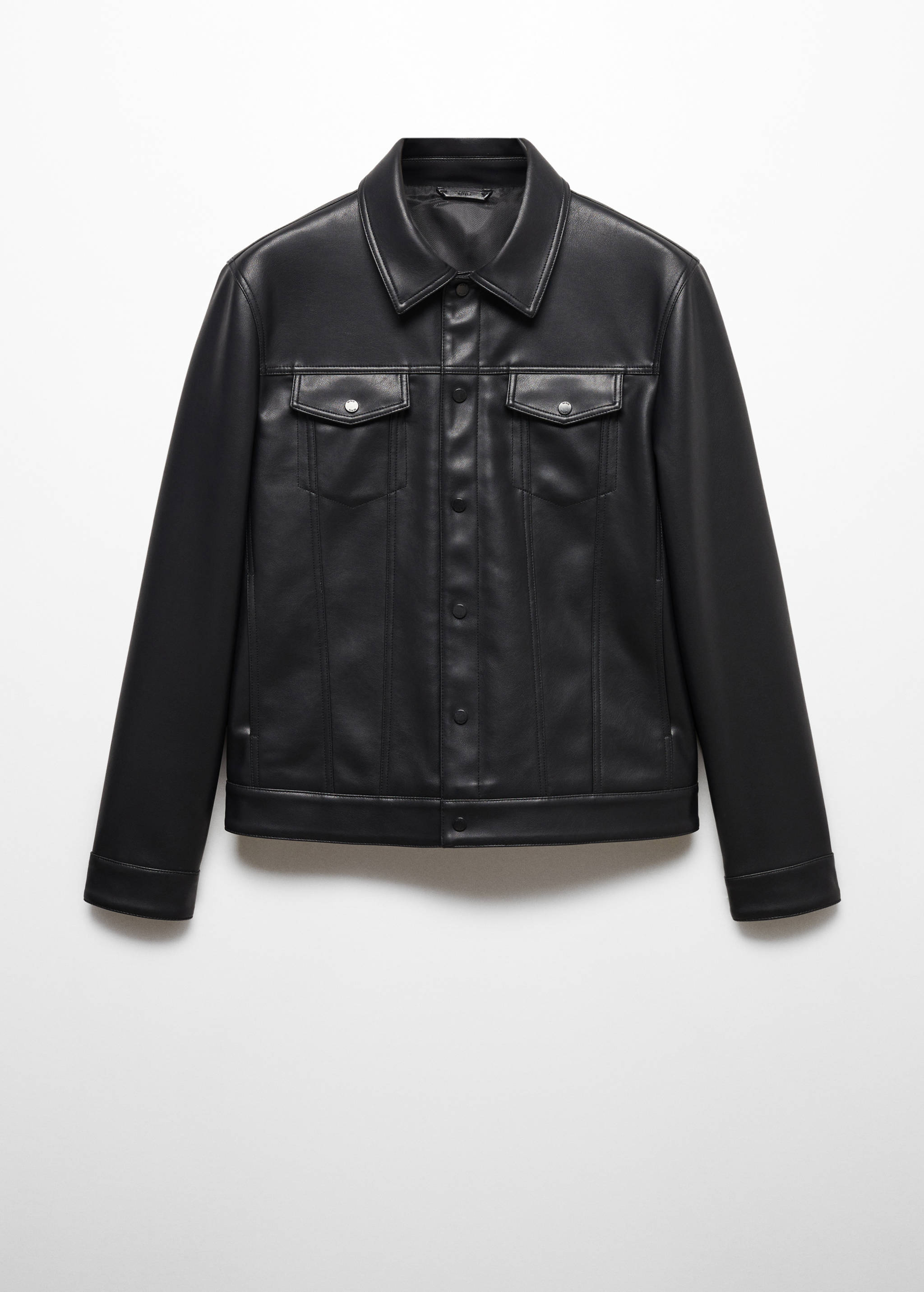 Chaqueta efecto piel bolsillos - Artículo sin modelo